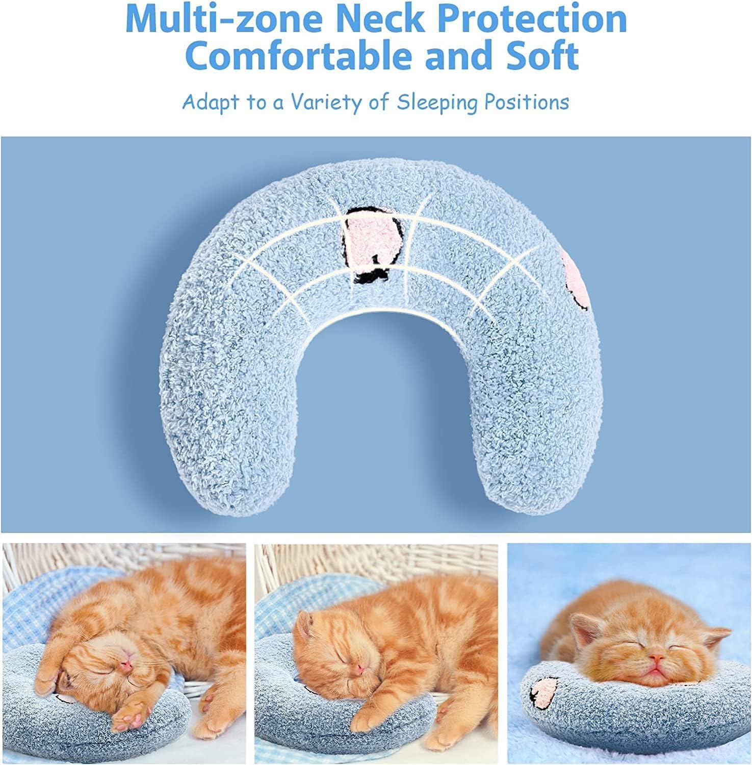 Almohada calmante para perros, almohadas suaves para el cuello de las mascotas, almohada calmante para perros pequeños, ultra suave y esponjosa,