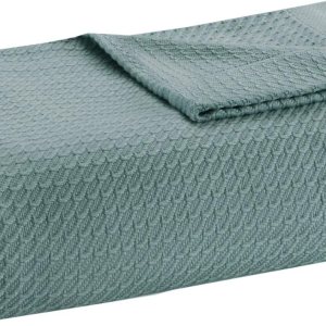 Madison Park Manta suave 100% algodón egipcio, transpirable, acogedora, diseño clásico de punto gofre, lujosa funda ligera para todas las Madison Park Manta suave 100% algodón egipcio, transpirable, acogedora, diseño clásico de punto gofre, lujosa funda ligera para todas las