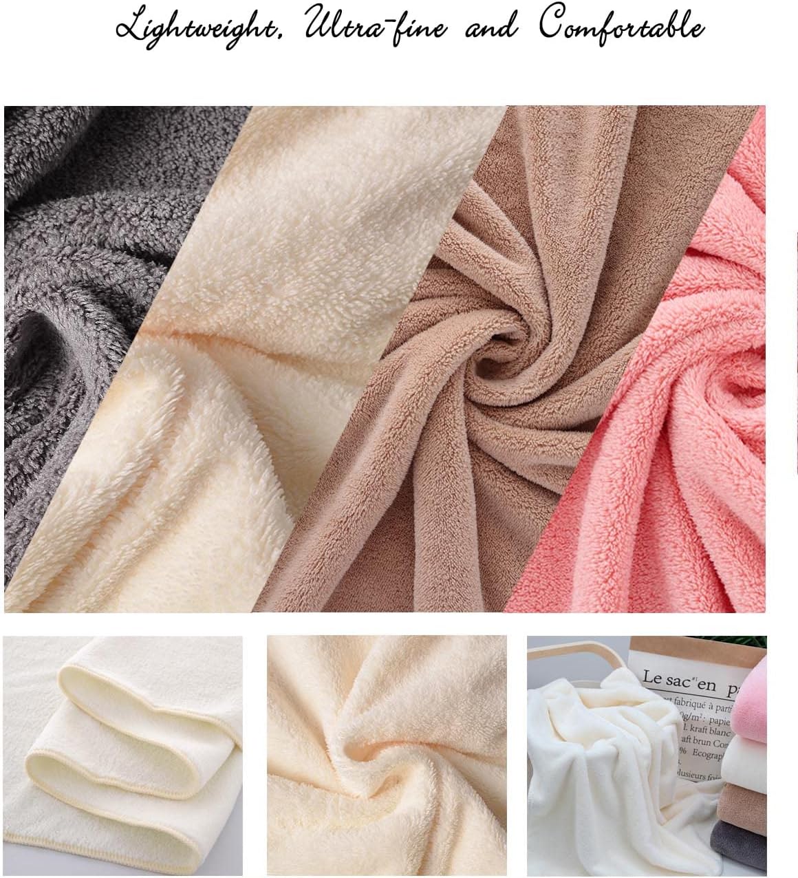 Juego de 10 toallas de mano de microfibra suave para salón, gimnasio, yoga, viajes, increíblemente absorbentes, ligeras, de secado rápido y