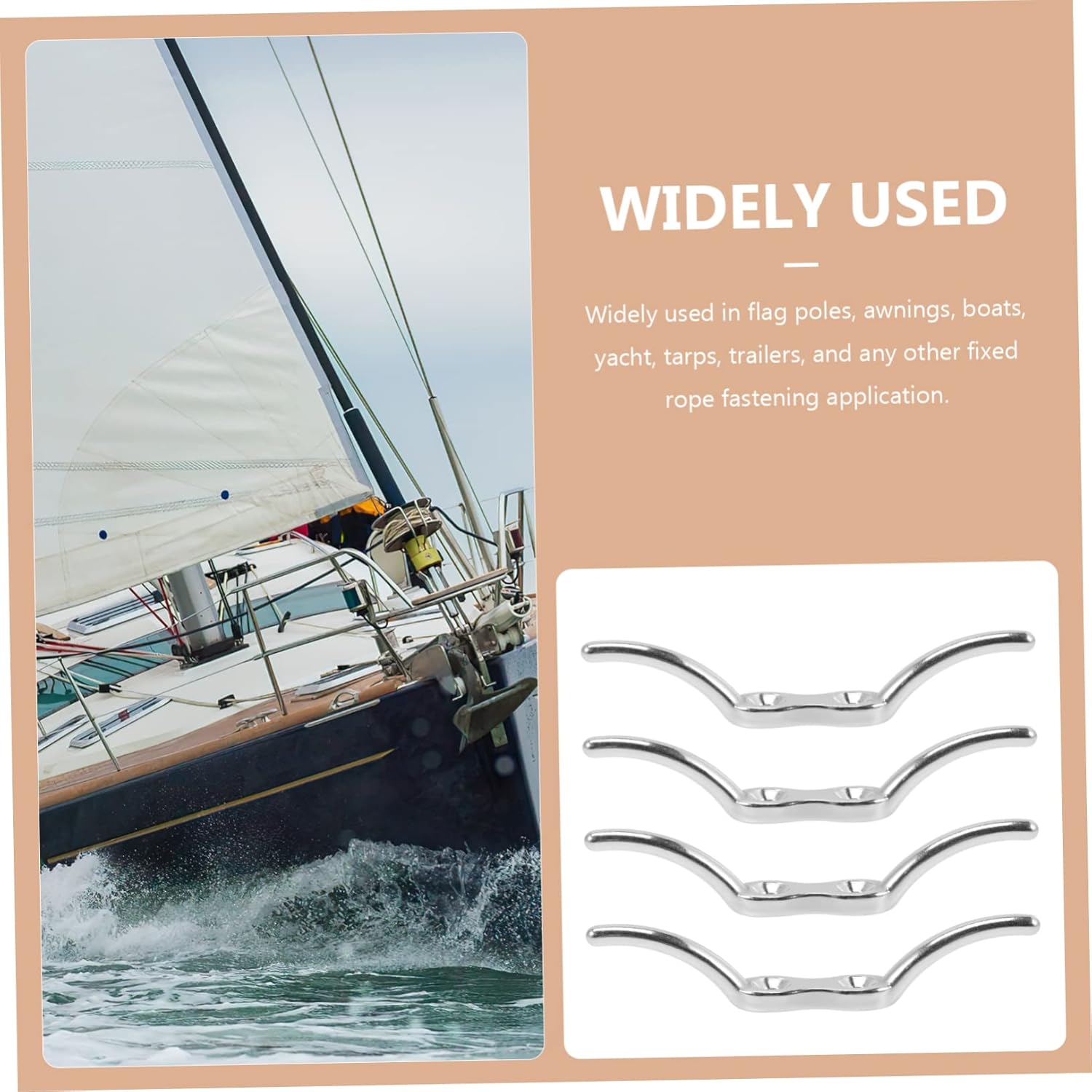 4 ganchos de cuerda de gancho, bolardo para botes, ganchos de acero inoxidable para barcos, accesorios marinos, accesorios para muelles,