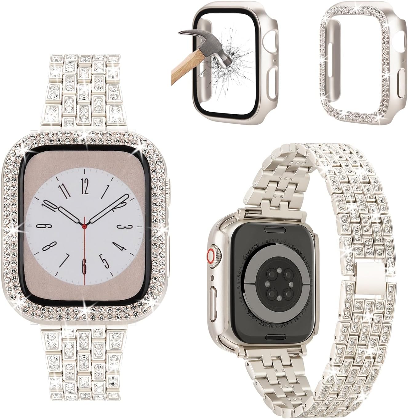 Paquete de 3 correas compatibles con Apple Watch de 1.496 pulgadas, 1.575 pulgadas, 1.614 pulgadas, 1.654 pulgadas, 1.732 pulgadas, 1.772 pulgadas,