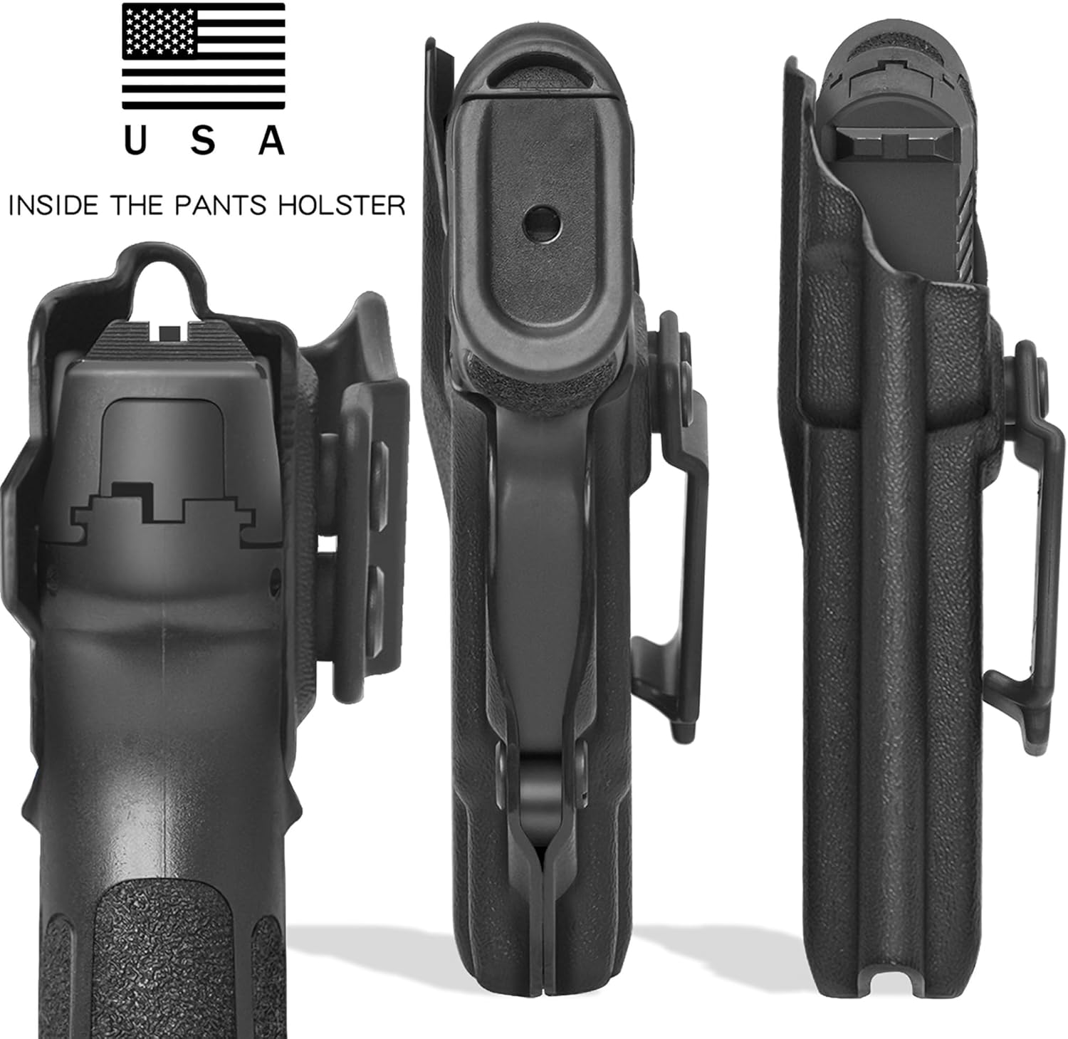 Adjustable Flexible Carry Carbon Fiber Gun Holster – Inside & Outside Waistband, Durable, Lightweight – Sweatproof & Anti-Scratch, Concealed Holster
