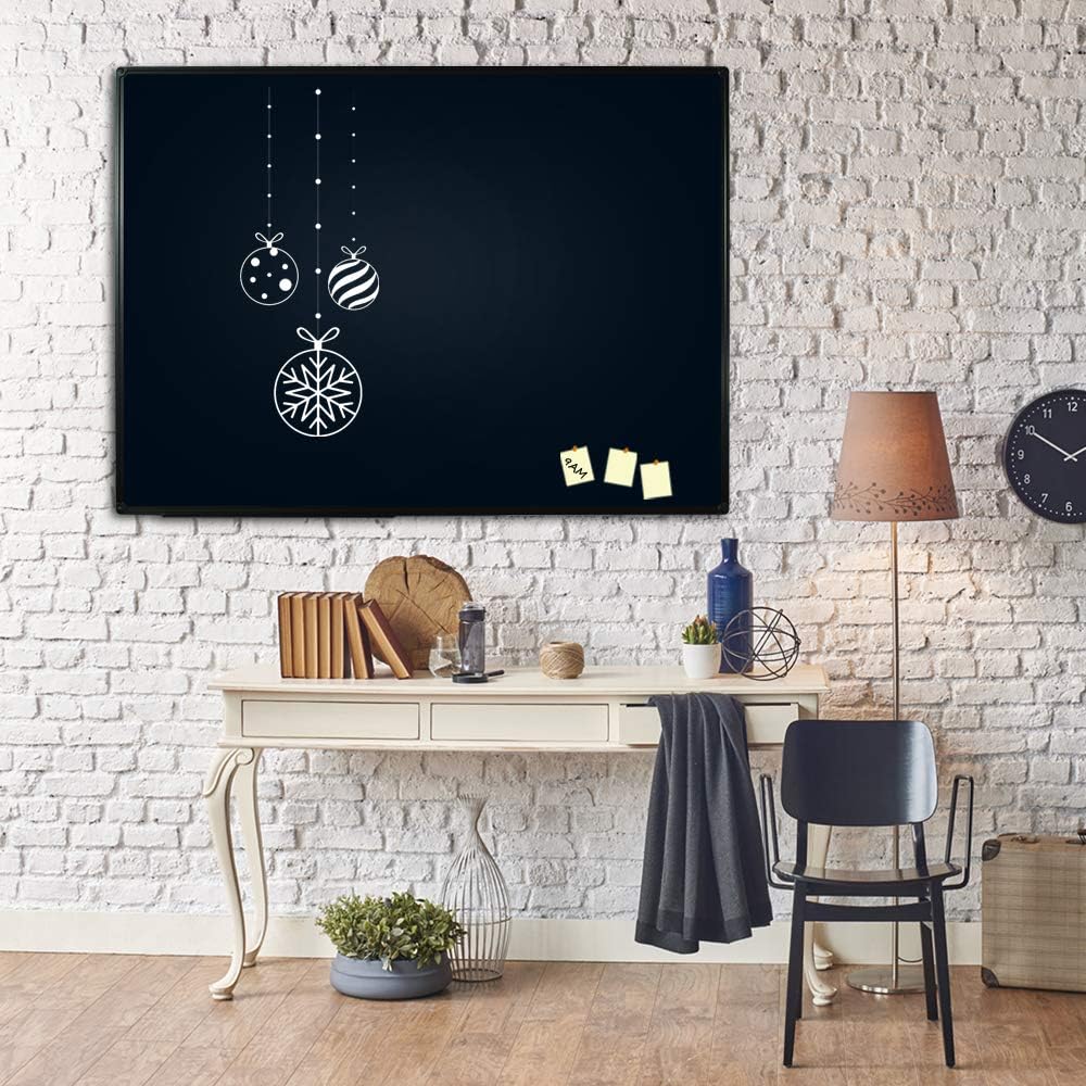 JILoffice Pizarra magnética negrapizarra negra de 48 x 36 pulgadas, marco de aluminio negro con bandeja de marcadores para oficina, hogar y escuela