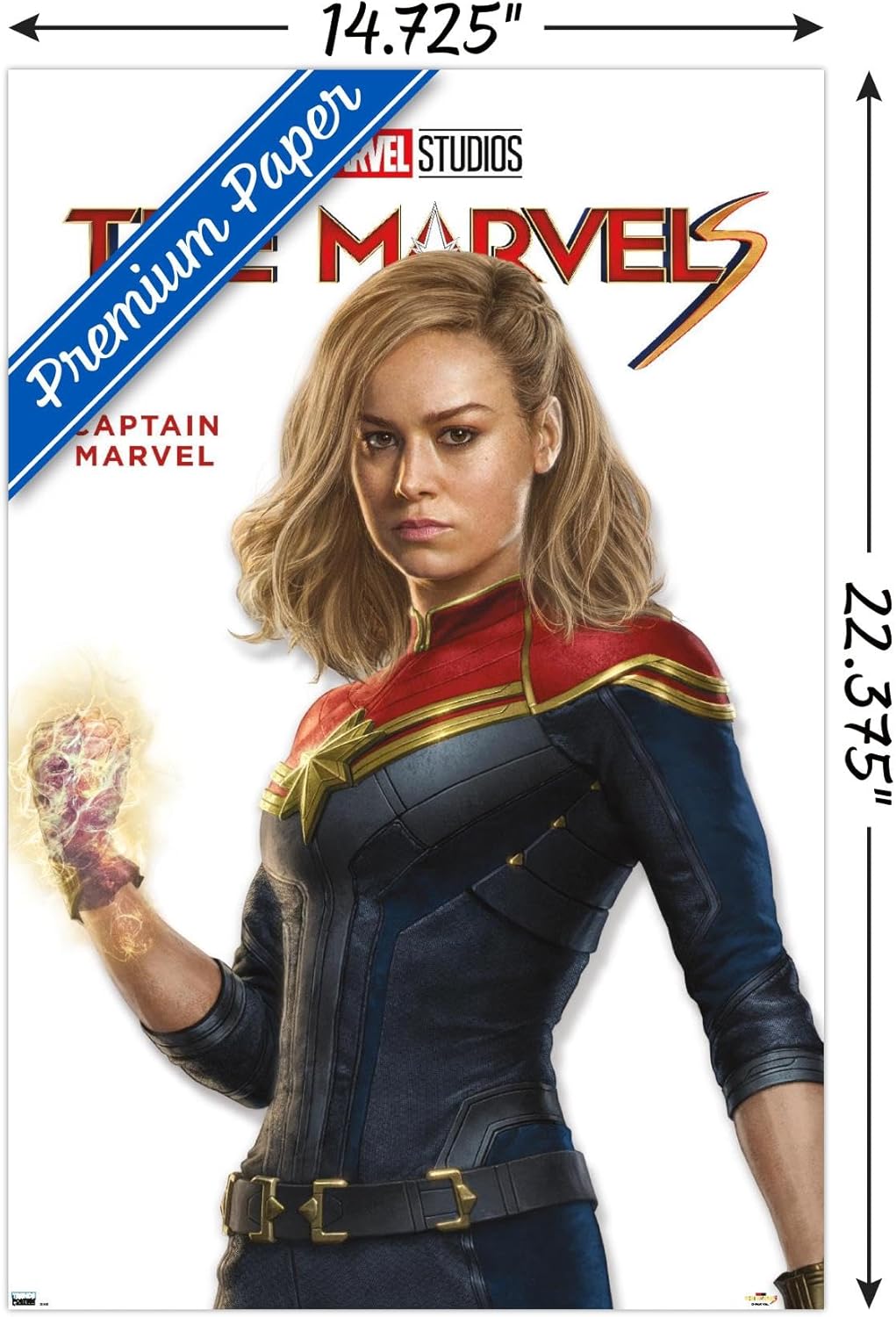 Trends International Marvel The Marvels – Póster de pared de la serie Capitán Marvel Feature Series, 14.72 x 22.37 pulgadas, paquete de póster y