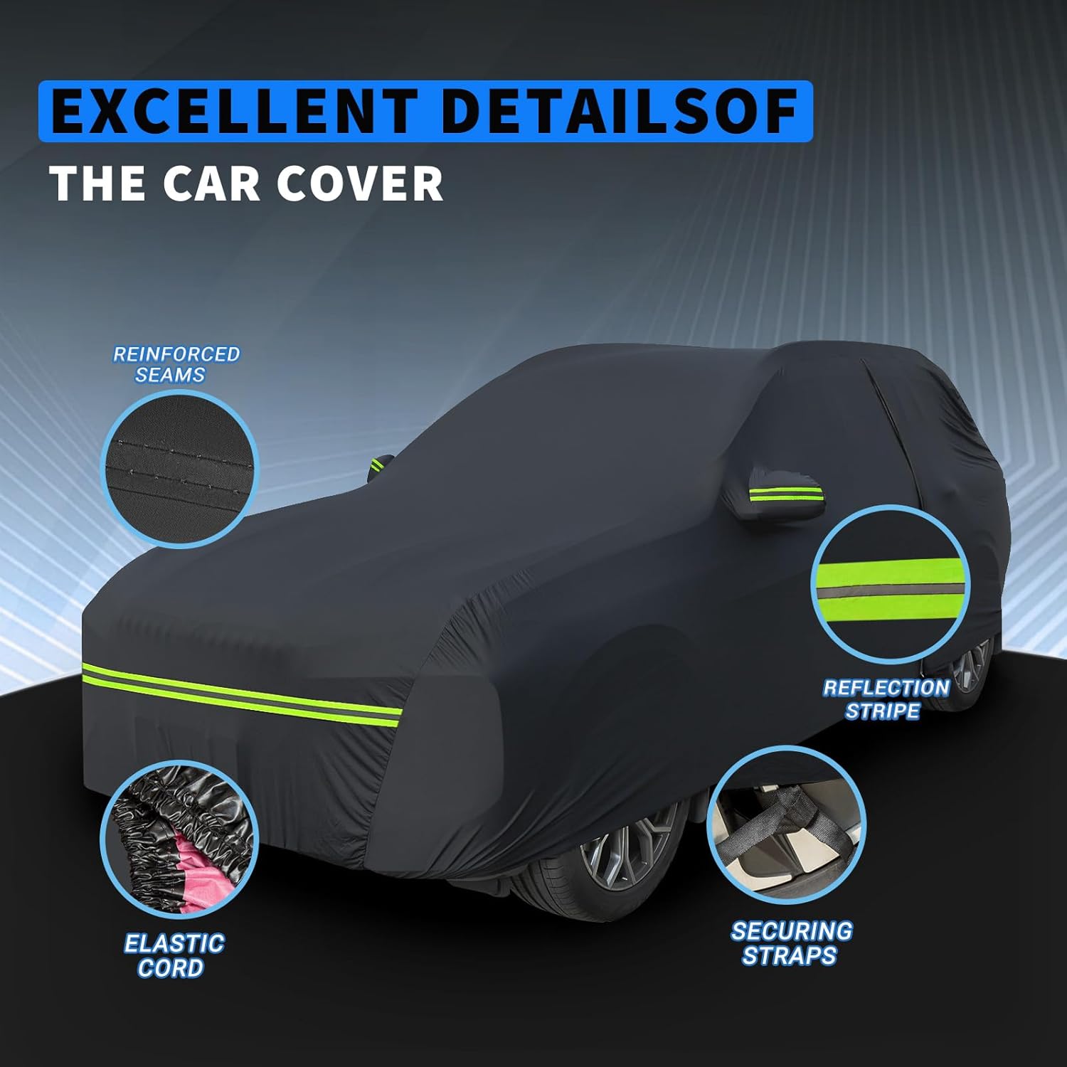 Funda impermeable para Toyota Land Cruiser para todo tipo de clima, resistente al granizo, a los rayos UV y al polvo, con puerta con cremallera