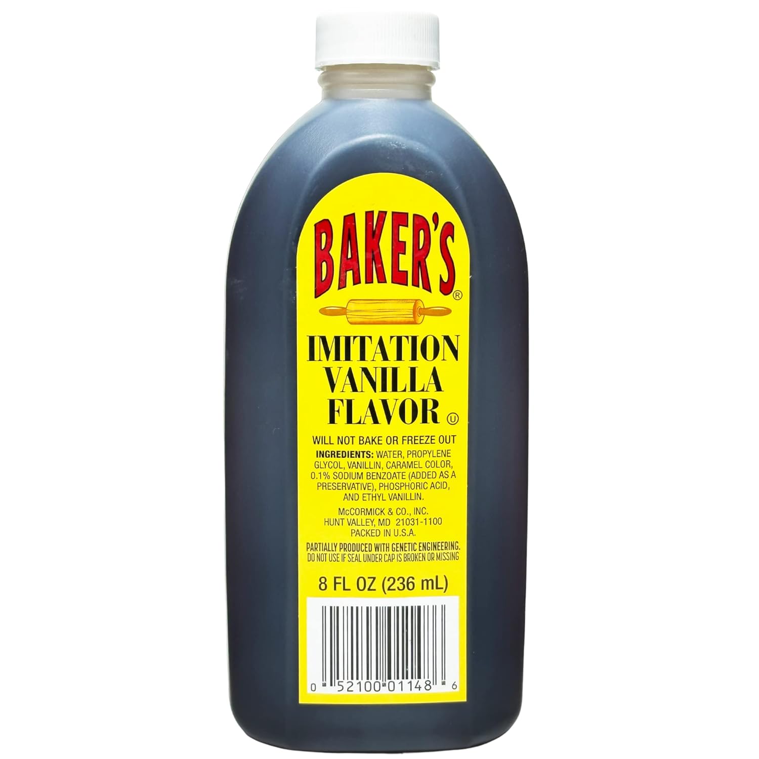 Wyked Yummy Sabor a vainilla de imitación con (2) botellas de 8 onzas de vainilla de imitación de panadero y (1) cuchara medidora todo en uno