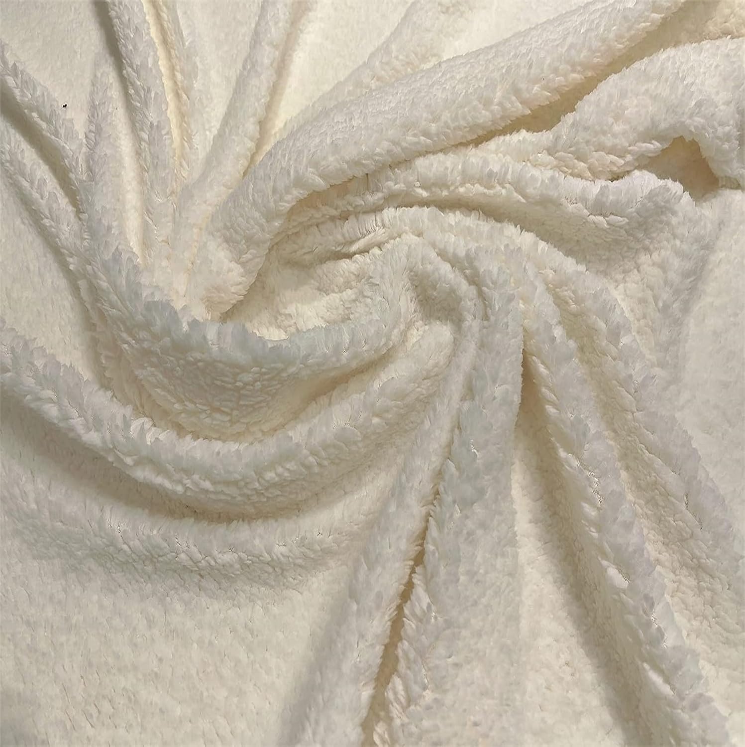 DAVID TEXTILES The Yard Multi – Tela polar de felpa blanca sólida de 60 pulgadas