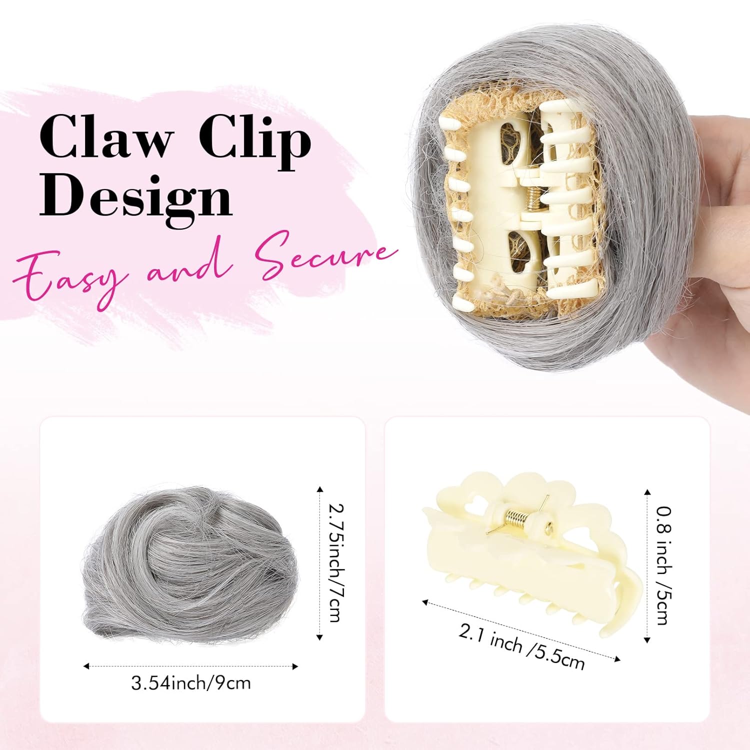 2 extensiones de moño para cabello con clip de pinza de REECHO, accesorio de peluca, extensiones de peinado hacia arriba para mujeres y niñas