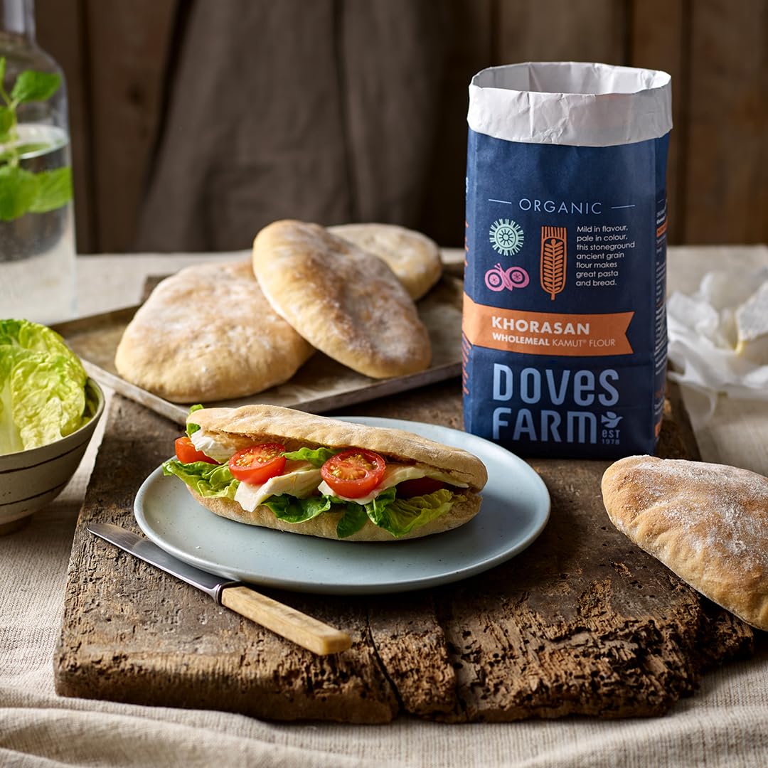 Doves Farm – Harina de pan integral orgánica Kamut Khorasan  2.2 lbs  Mezcla de granos antiguos rica en nutrientes para panaderos conscientes de la