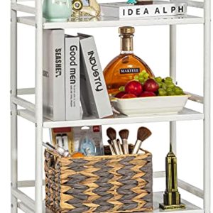 HDANI Estantes de carrito rodante de 3 niveles, marco de metal multifuncional resistente, soporta 22 libras por nivel, carrito rodante con 2 ruedas HDANI Estantes de carrito rodante de 3 niveles, marco de metal multifuncional resistente, soporta 22 libras por nivel, carrito rodante con 2 ruedas