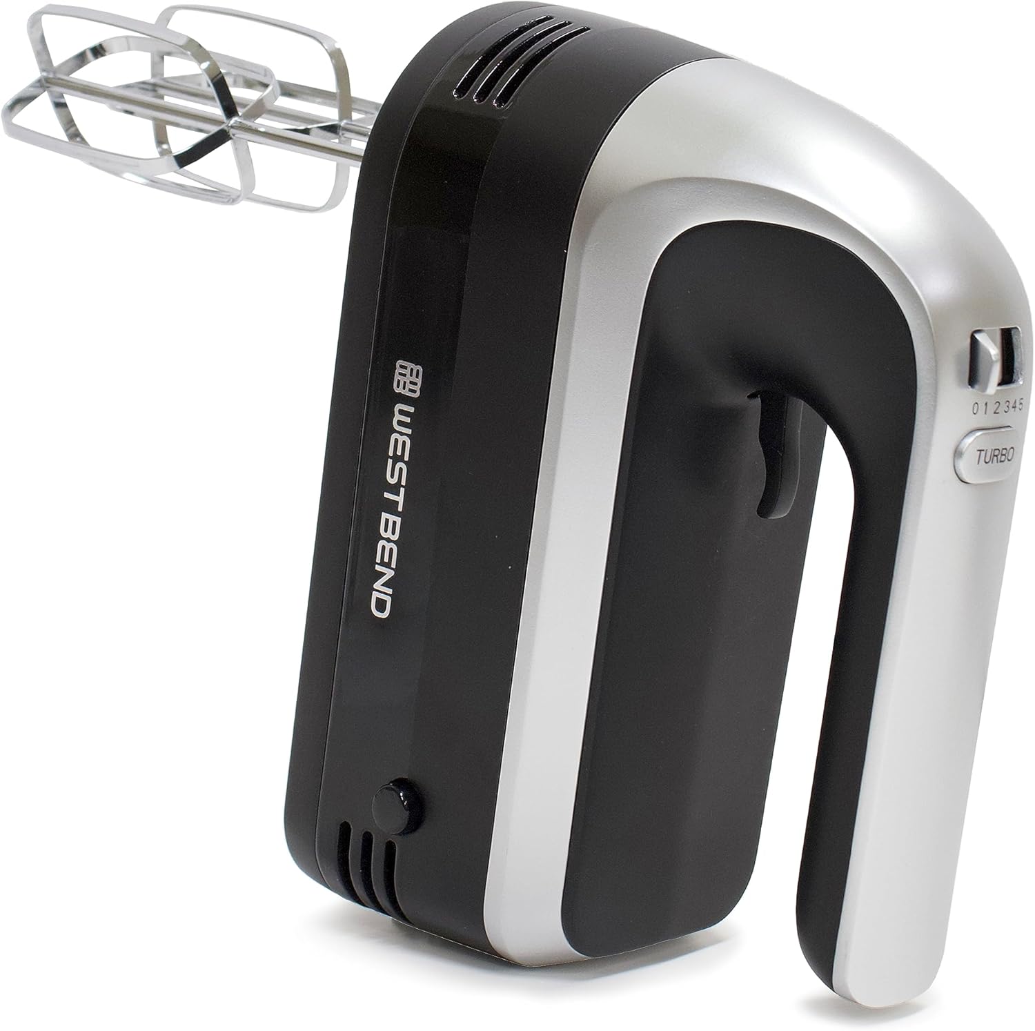West Bend Batidora de mano Plus con accesorio de licuadora de inmersión, 6 opciones de velocidad con mango ergonómico y estuche de almacenamiento a