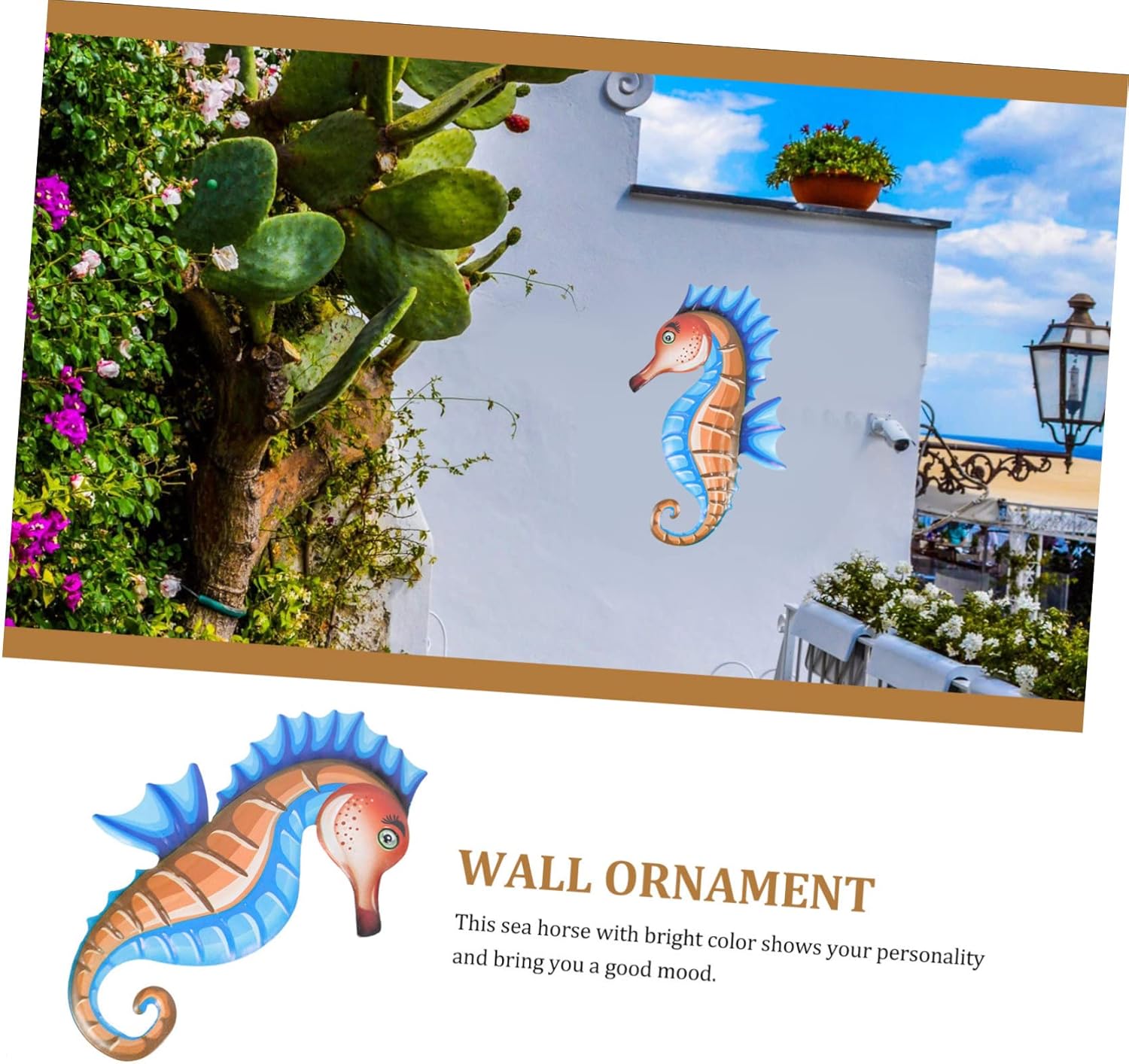 Garneck 4pcs wall hanging sea horse figurine nautical wall sculpture seahorse wall decorations decorative wall art metal household decor Metal Craft