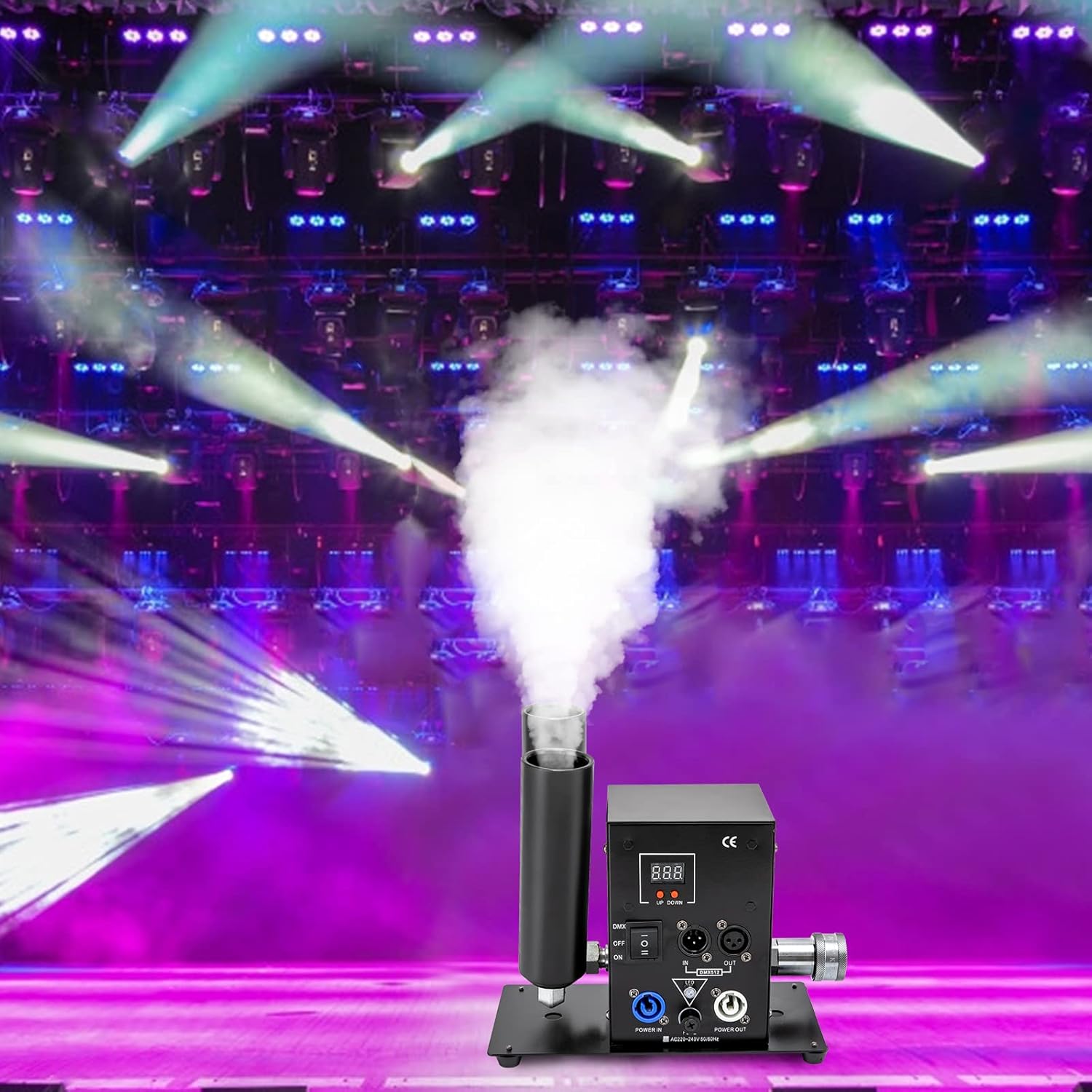 Máquina de humo, máquina de niebla de columna DNYSYSJ de 150 W, altura de pulverización de 16.4-19.7 ft16.4-19.68 pies, perfecta para bodas,