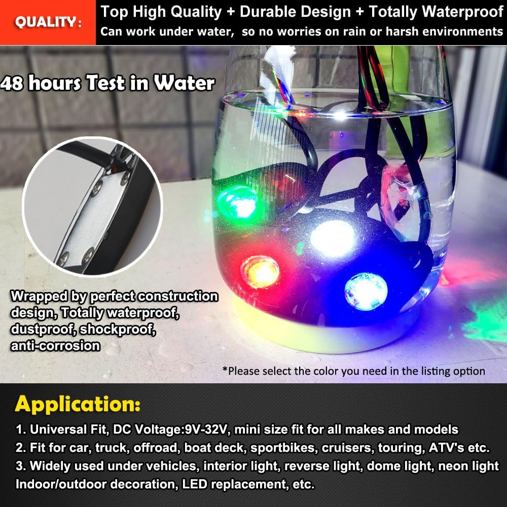 Lámpara de LED de 4 unidades Rock de Amak, para brillo en los bajos del vehículo, a prueba de agua, para Jeep, ATV, SUV, camión todo terreno, barco,
