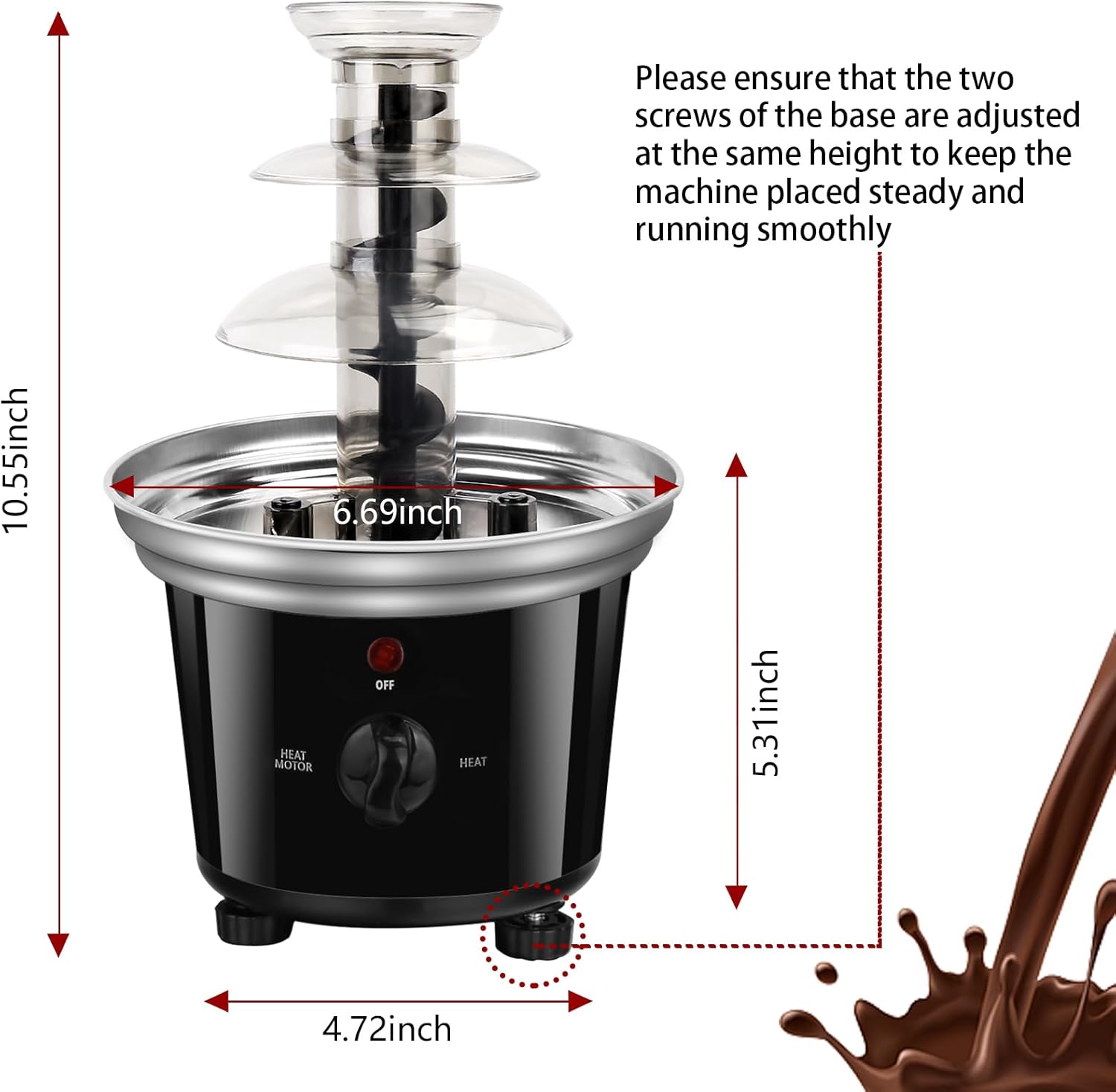 Mini fuente eléctrica de chocolate para fiesta de Pascua, fondue de chocolate de 1.2 libras, calentador de máquina de inmersión de 3 niveles, olla