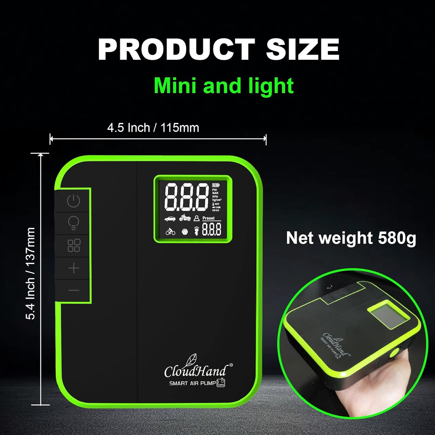 Mini bomba de aire multiusos, bomba de colchón de aire portátil recargable con batería de 1300 mAh para inflables, desinflador de llenado rápido