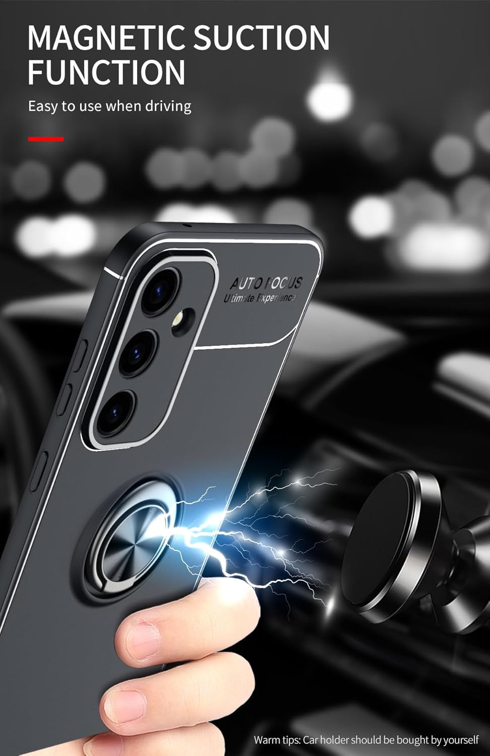 Asuwish Funda de teléfono para Samsung Galaxy S23 FE 5G con protector de pantalla de vidrio templado y soporte de anillo de soporte de TPU suave,