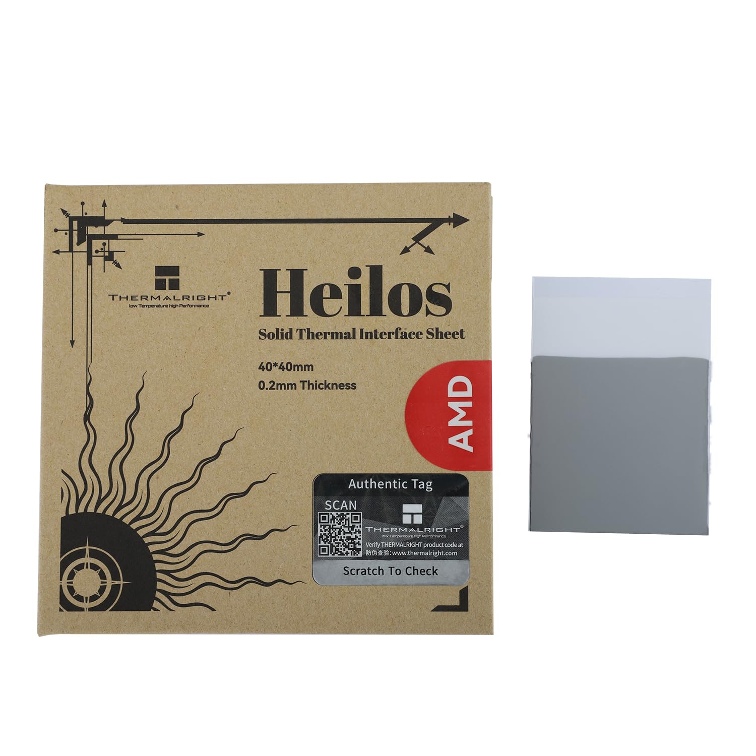 Thermalright Heilos Hoja de grasa de silicona térmicamente conductora de estado sólido para CPUGPU, no conductora, de escritorioportátiles, para uso