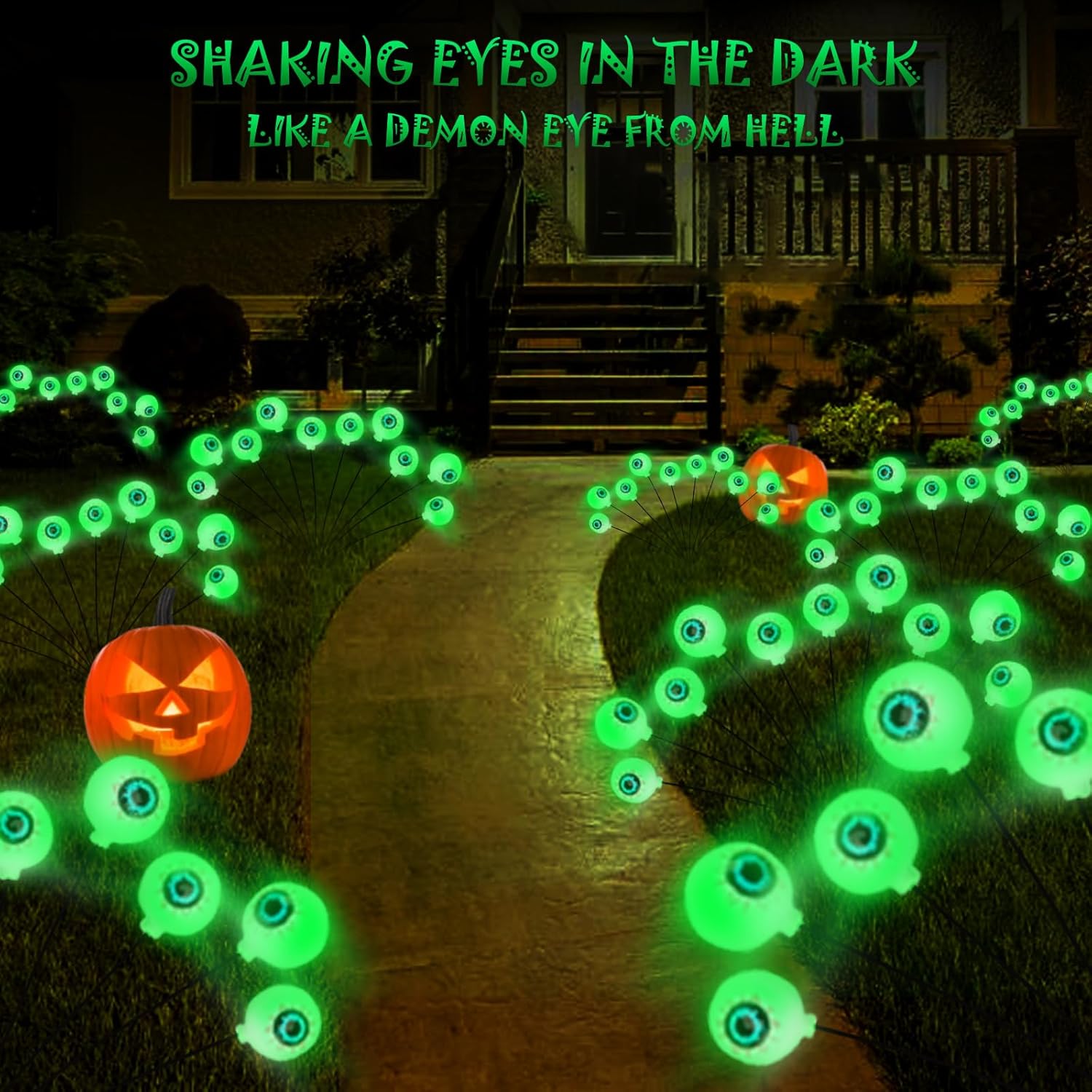 Decoraciones de Halloween para exteriores, luces solares para jardín, 2 paquetes de 20 luces LED solares impermeables para Halloween, patio, césped,