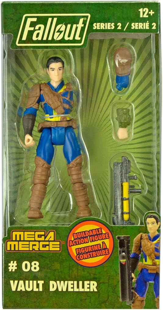 Figuras Fallout Mega Merge (Nuka Cola, Vault Dweller, T-45 Power Armor, T-52, X-01 Armor, Nick Valentine) (Vault Dwelller)