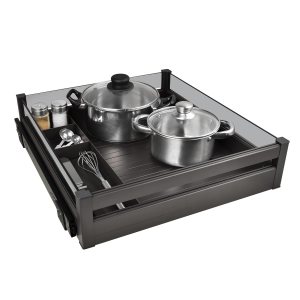 JOMOLA Bandeja deslizante de alta resistencia para armario de cocina, cajón de cocina, cajón de despensa, organizador con divisores de 23 pulgadas JOMOLA Bandeja deslizante de alta resistencia para armario de cocina, cajón de cocina, cajón de despensa, organizador con divisores de 23 pulgadas