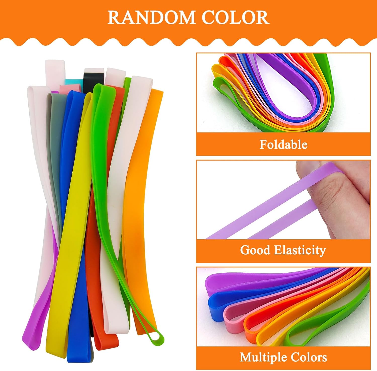 40 bandas elásticas de goma de 5.5 pulgadas, bandas elásticas de silicona de colores para libros, tarjetas de cartera, cajas de cocina, suministros