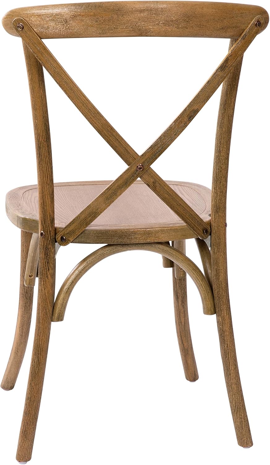 Flash Furniture Paquete de 2 sillas Advantage raspadas a mano con respaldo en X natural oscuro
