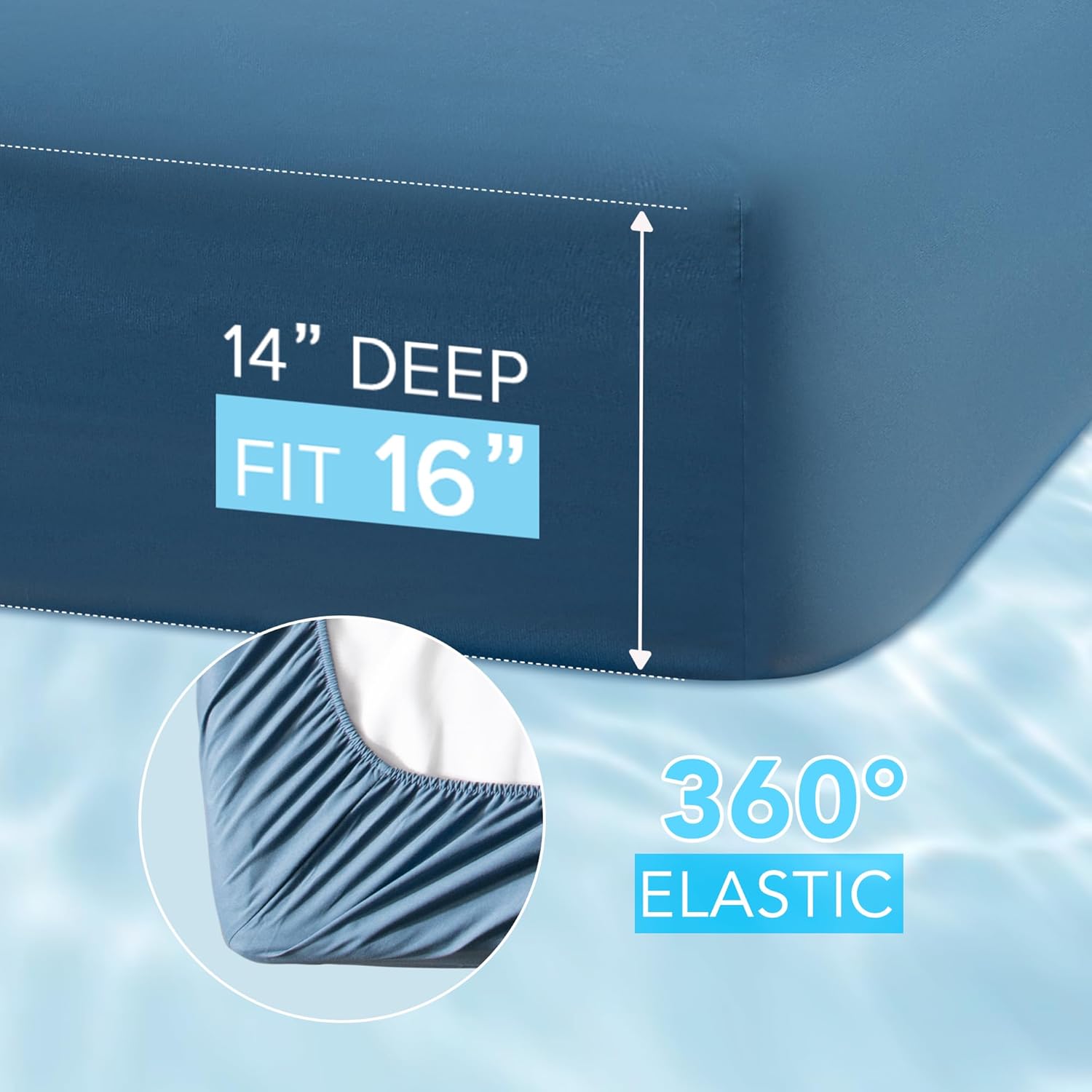 Comfort Spaces – Juego de sábanas de 4 piezas Coolmax supersuave y resistente a la decoloración que absorbe la humedad con elásticos alrededor que