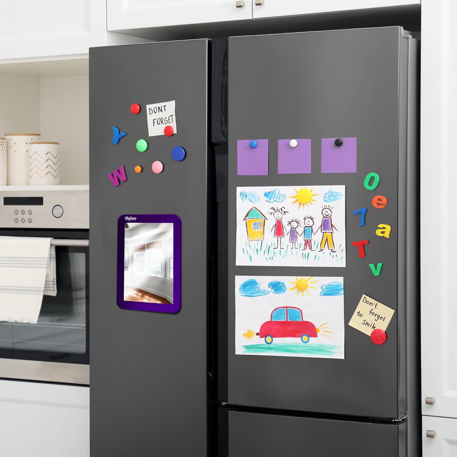 Espejos magnéticos para casillero, paquete de 4 (morado, rosa, verde, azul) – Ideal para taquillas escolares, baños, refrigeradores, gabinetes de