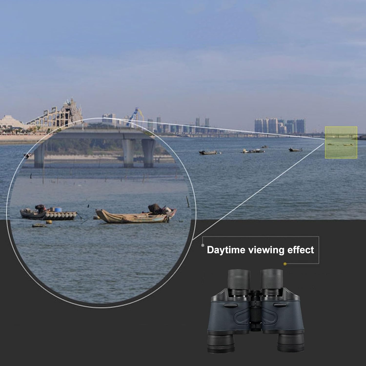 Binoculares de alta potencia compatibles con HD, telescopio de caza al aire libre con coordenadas vista diurnanocturna, prismáticos al aire libre