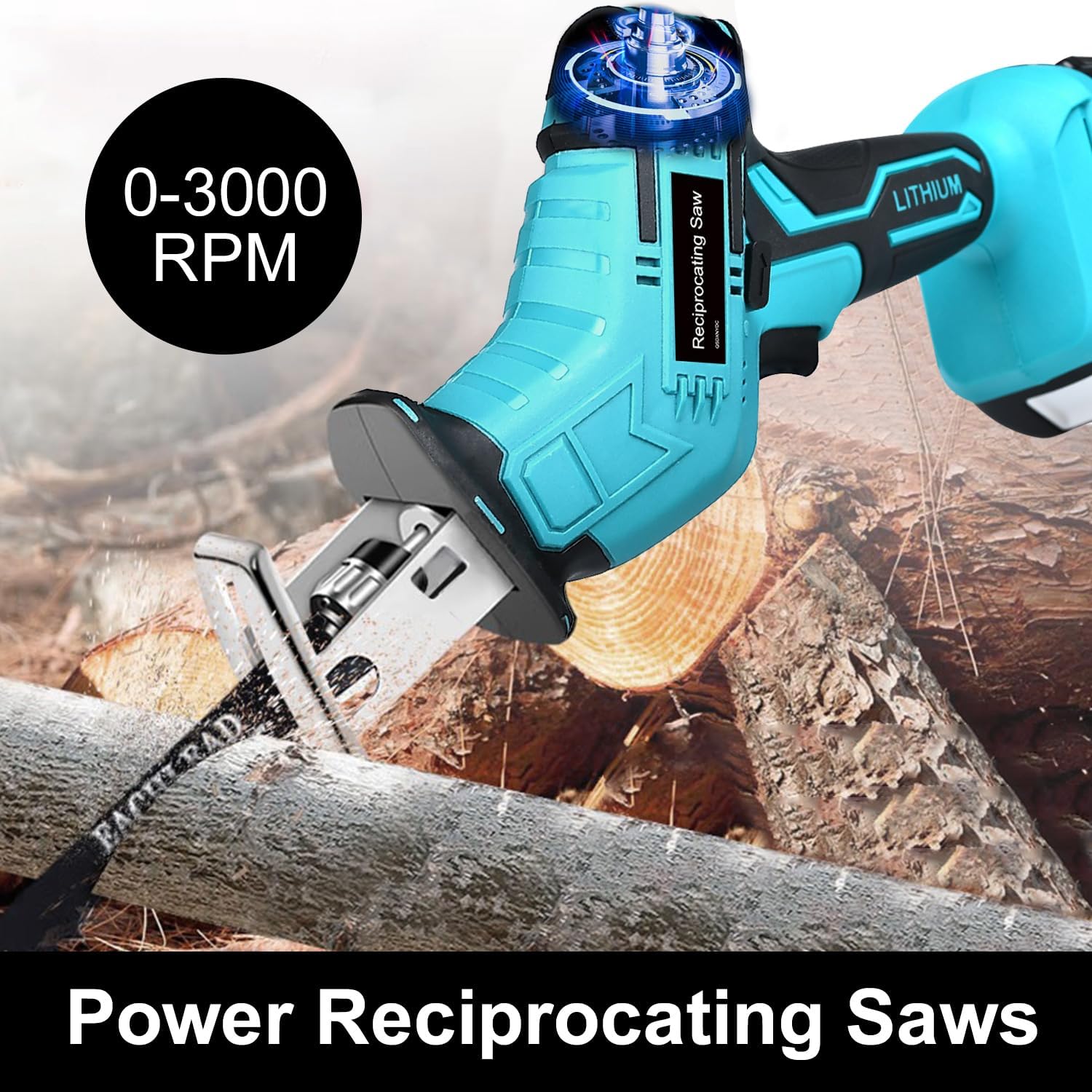 Herramienta de sierras recíprocas inalámbricas de 0-3000 RPM para Makita 18V LXT BL1850B Batería Compacta Sierra Recíproca con una sola mano para