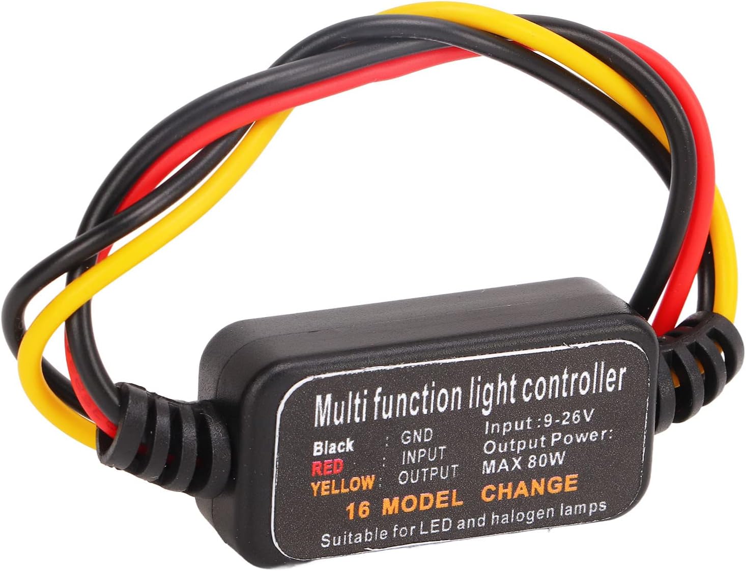 Controlador estroboscópico de flash LED, 80 W universal DC926 V, 16 modos estroboscópicos, luz de freno, intermitente, módulo estroboscópico de luz
