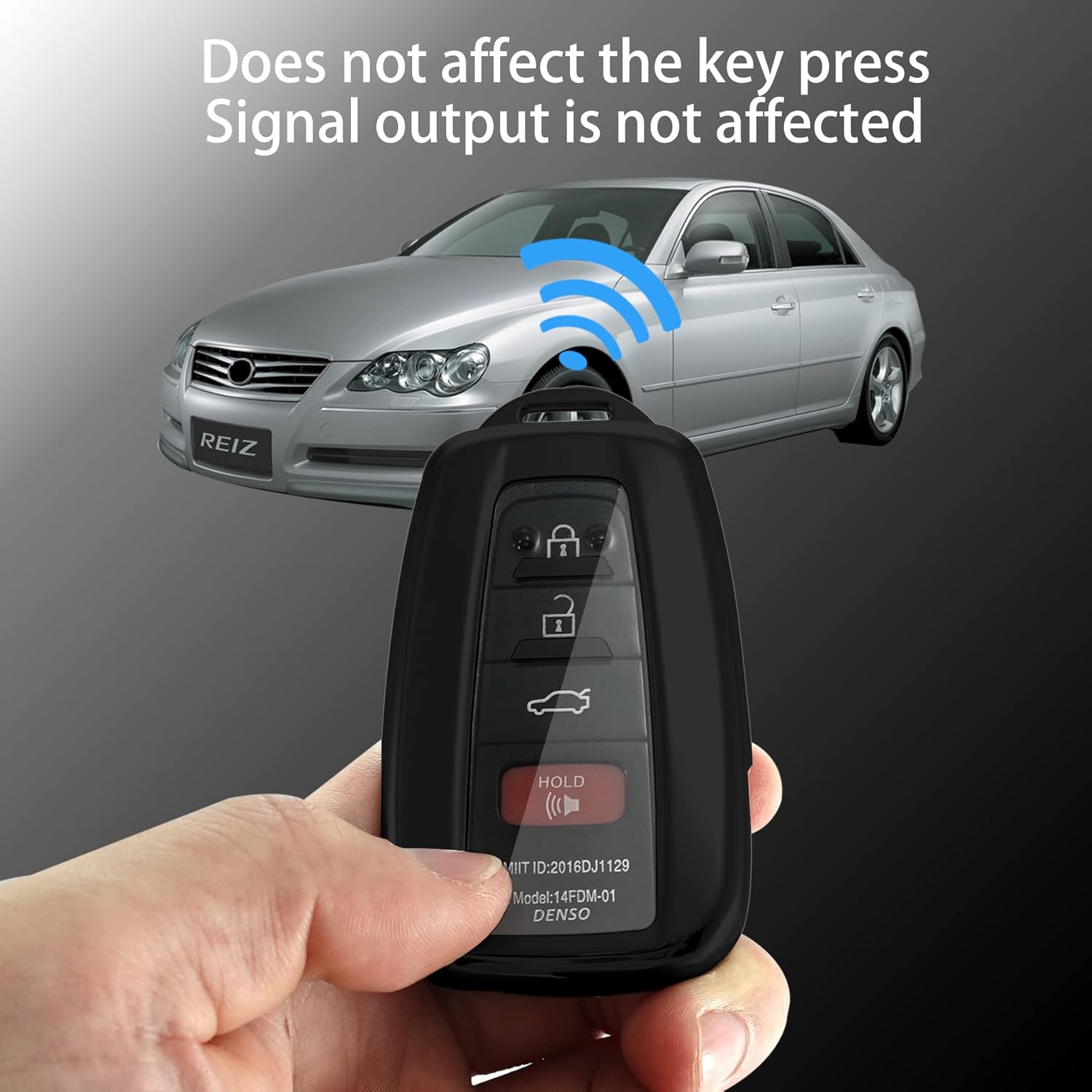 Funda compatible con llavero Toyota, funda con llavero, TPU suave protección de 360 grados para llave inteligente Camry RAV4 Highlander Avalon C-HR