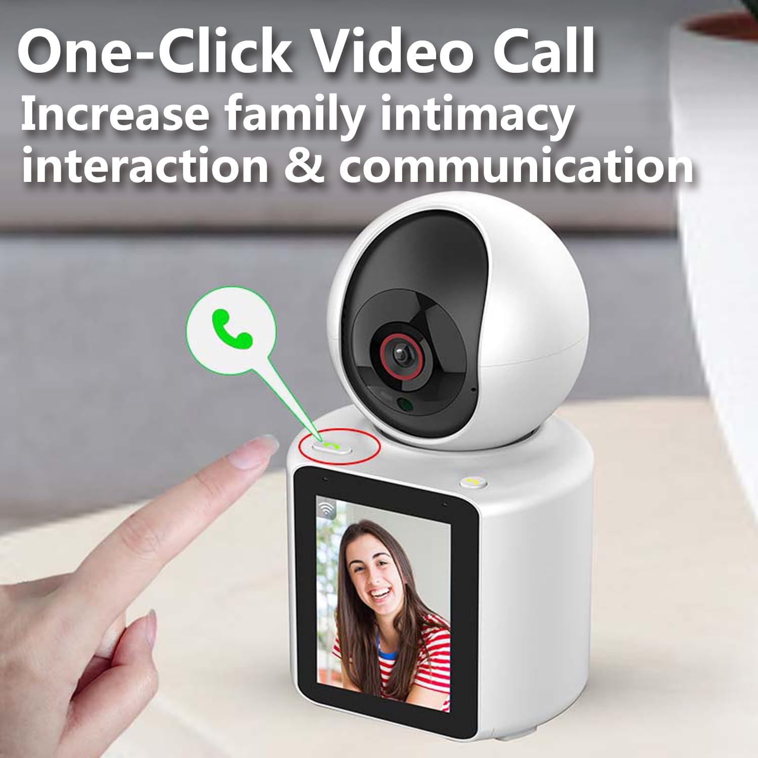 Cámara de videollamadas con pantalla HD de 2.8 pulgadas, cámara de video interior 1080P llamada activa con aplicación de teléfono, cámara para