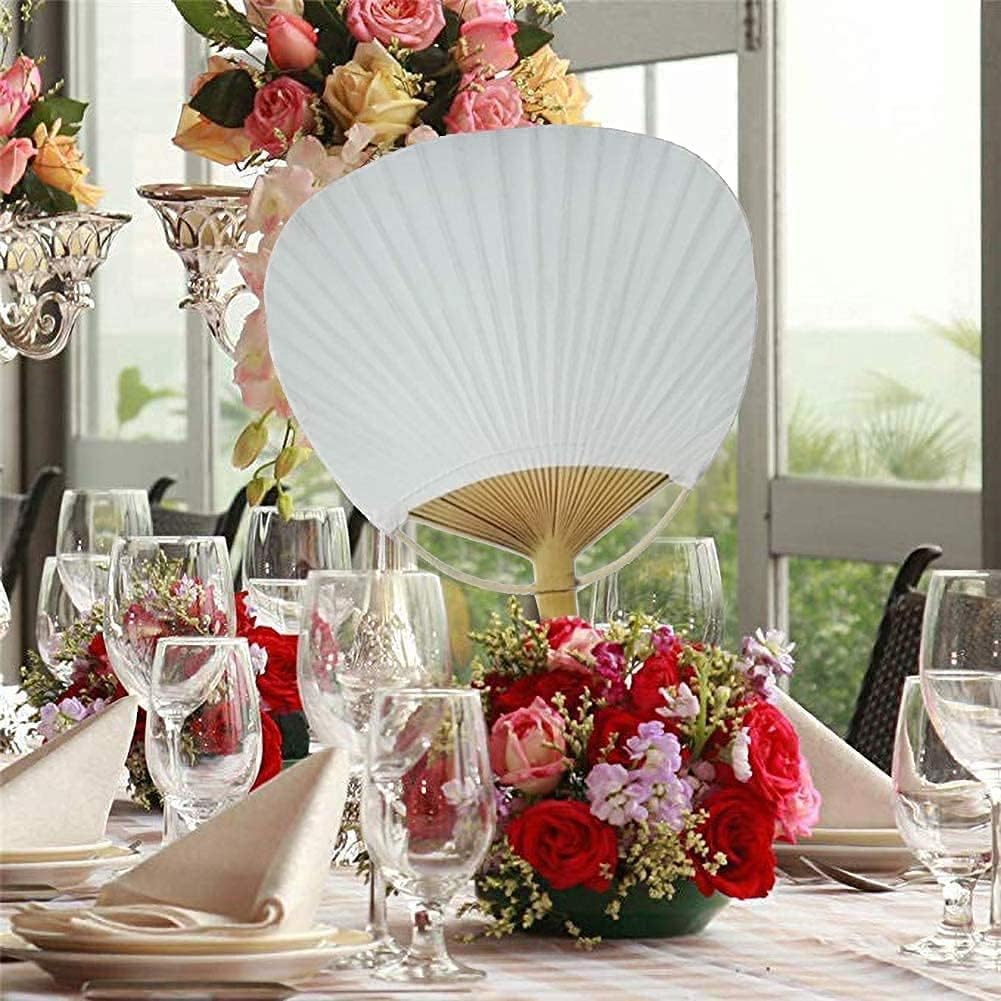 YFEIQI Abanicos decorativos de paleta blanca para fiestas de papel, ventiladores de pared portátiles eléctricos decorativos para el hogar, abanicos