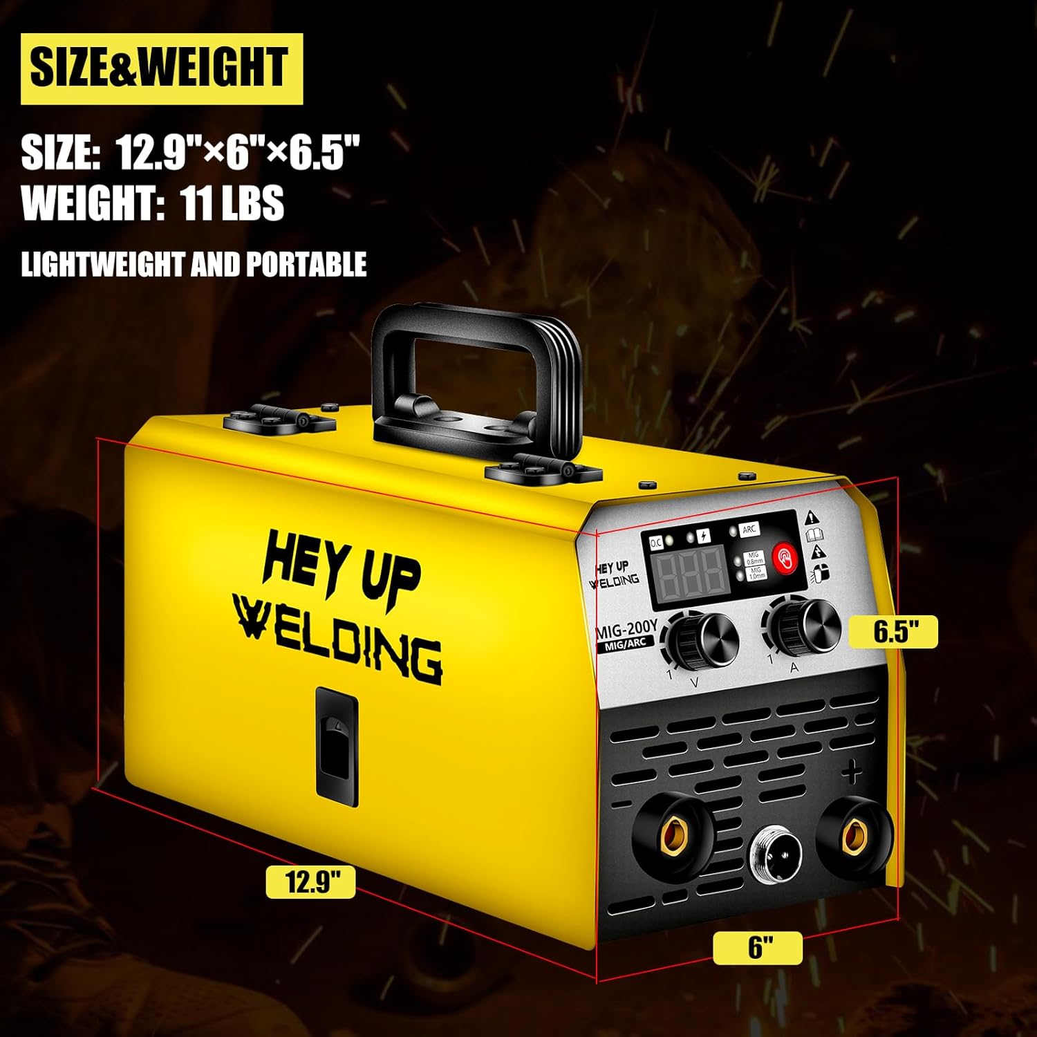 HEY UP Soldador MIG, 140Amp 2 EN 1 Soldador de núcleo de fundente con alambre de flujo de 2 libras, máquina de soldadura de doble voltaje de 110