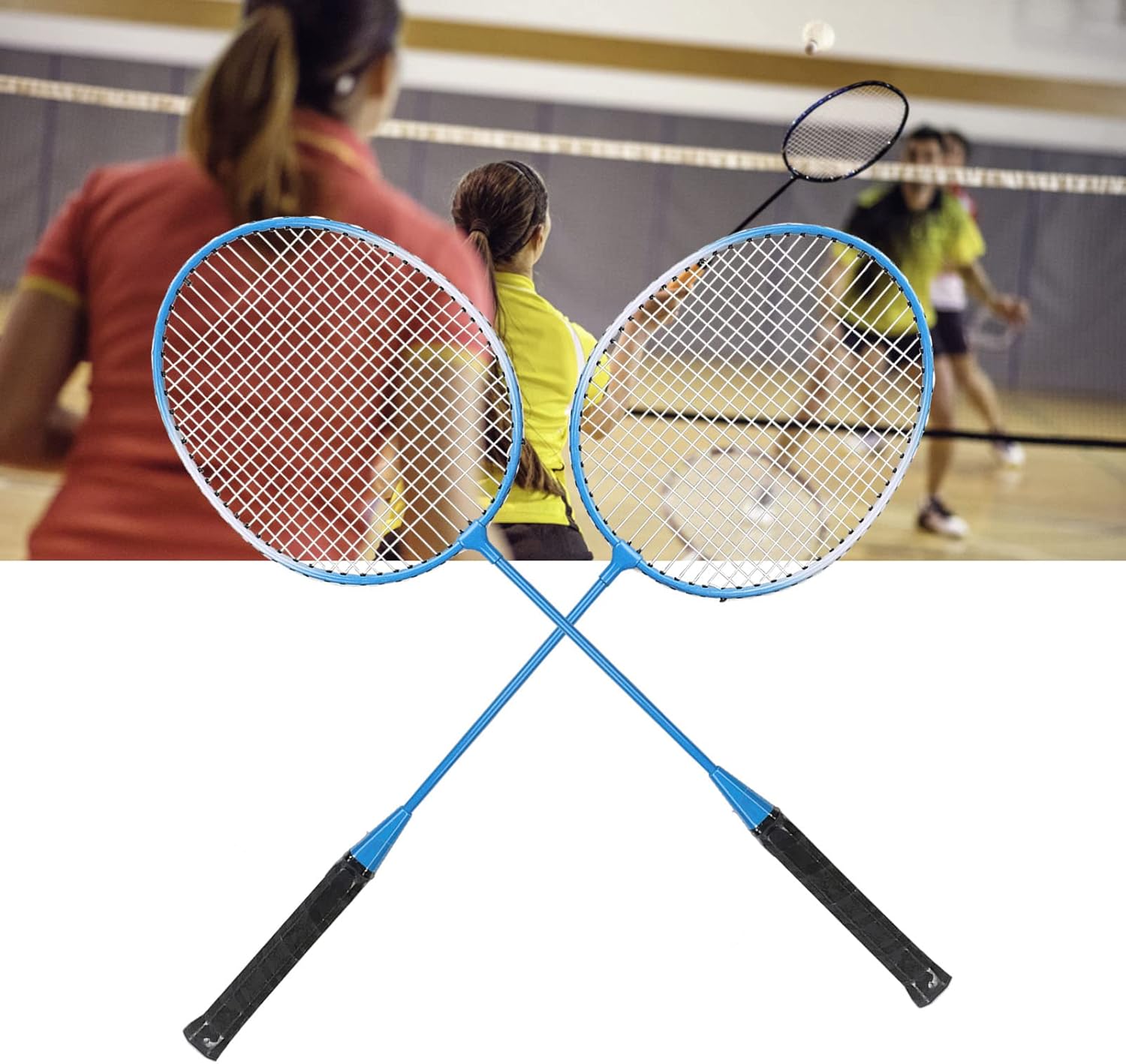 Raqueta de bádminton, raqueta de bádminton, aleación de hierro de alta dureza, agarre cómodo, ligera, ofensiva para senderismo