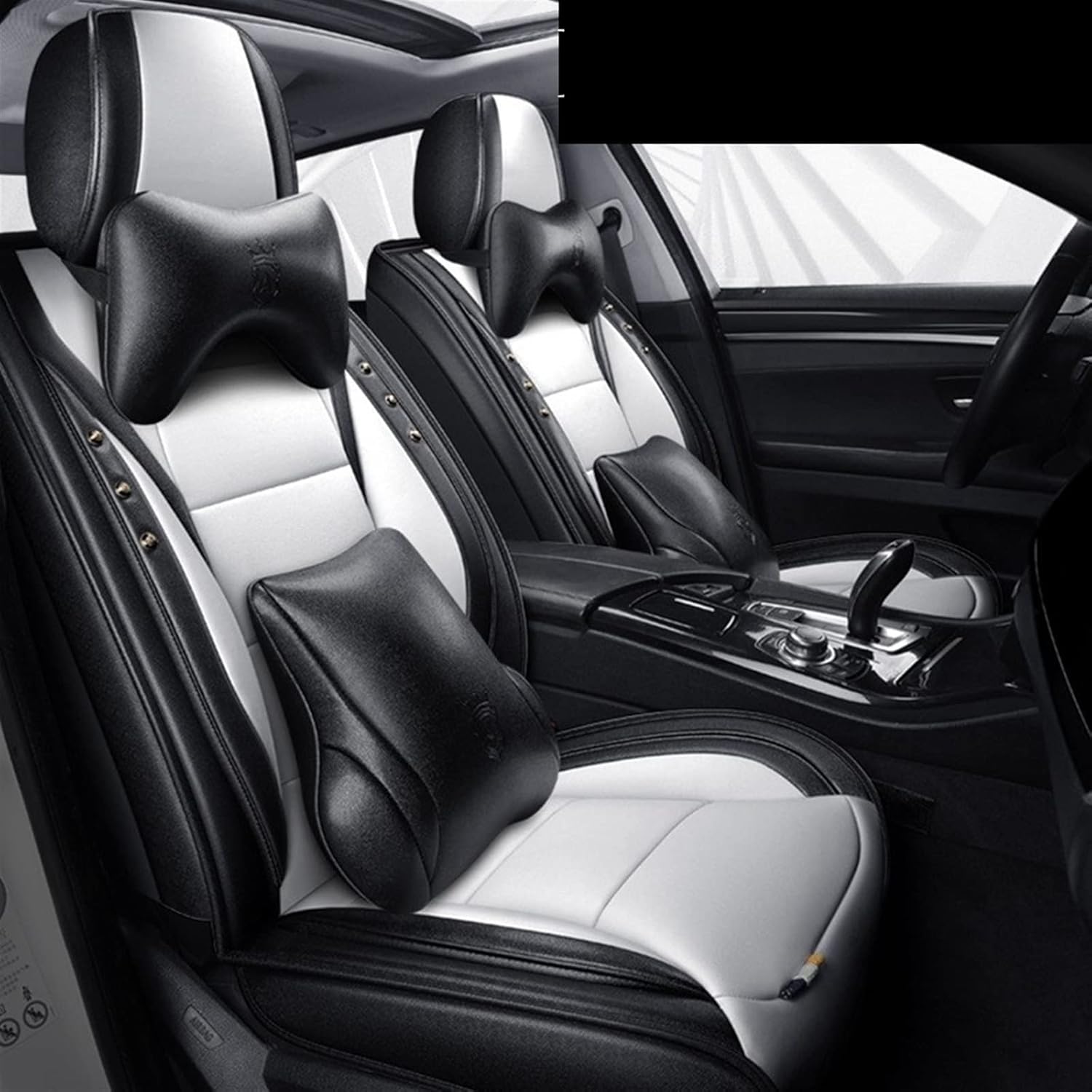 ZEntoy Juego completo de fundas de asiento de automóvil compatibles con Nissan Dualis Juke Kicks Leaf Livina Murano Navara D22 Np300 Qashqai J10 J11
