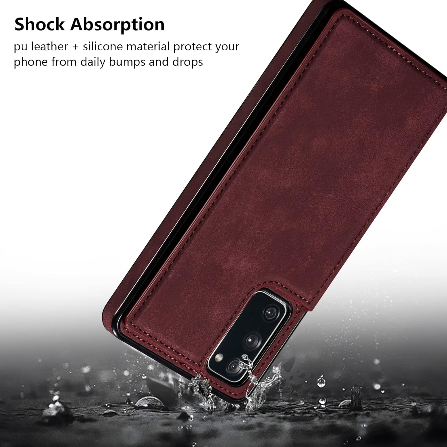 ZTOFERA Funda tipo cartera para Samsung Galaxy S20 FE 5G con tarjetero, funda magnética de cuero con ranuras para tarjetas, funda retro con función