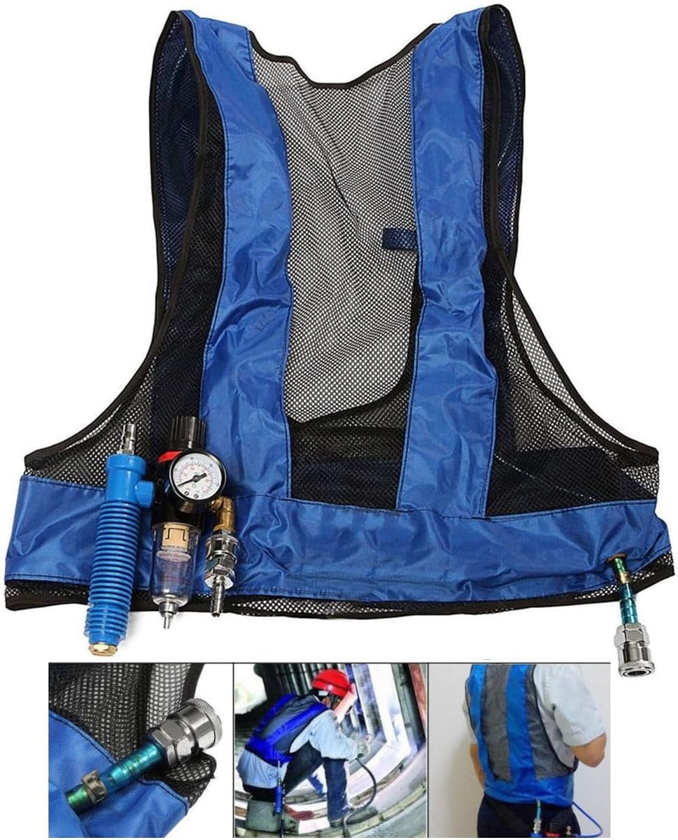 Chaleco de enfriamiento para adultos, chaleco de enfriamiento comprimido de aire acondicionado de tubo Eddy, para soldadura, pintura, fundición,
