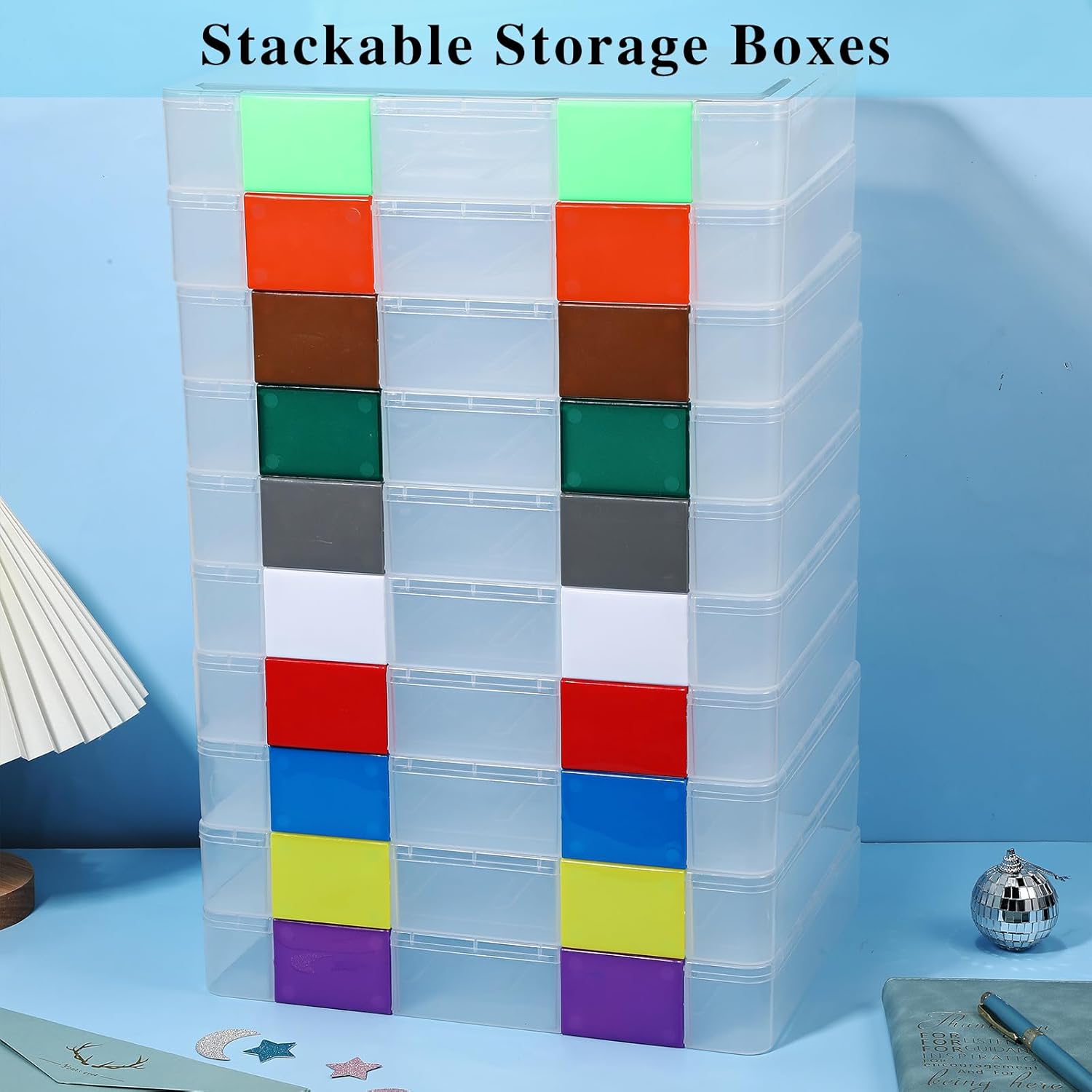 Qilery 12 cajas de plástico transparente A4 para almacenamiento de documentos, para álbumes de recortes, protector de archivos, soporte para