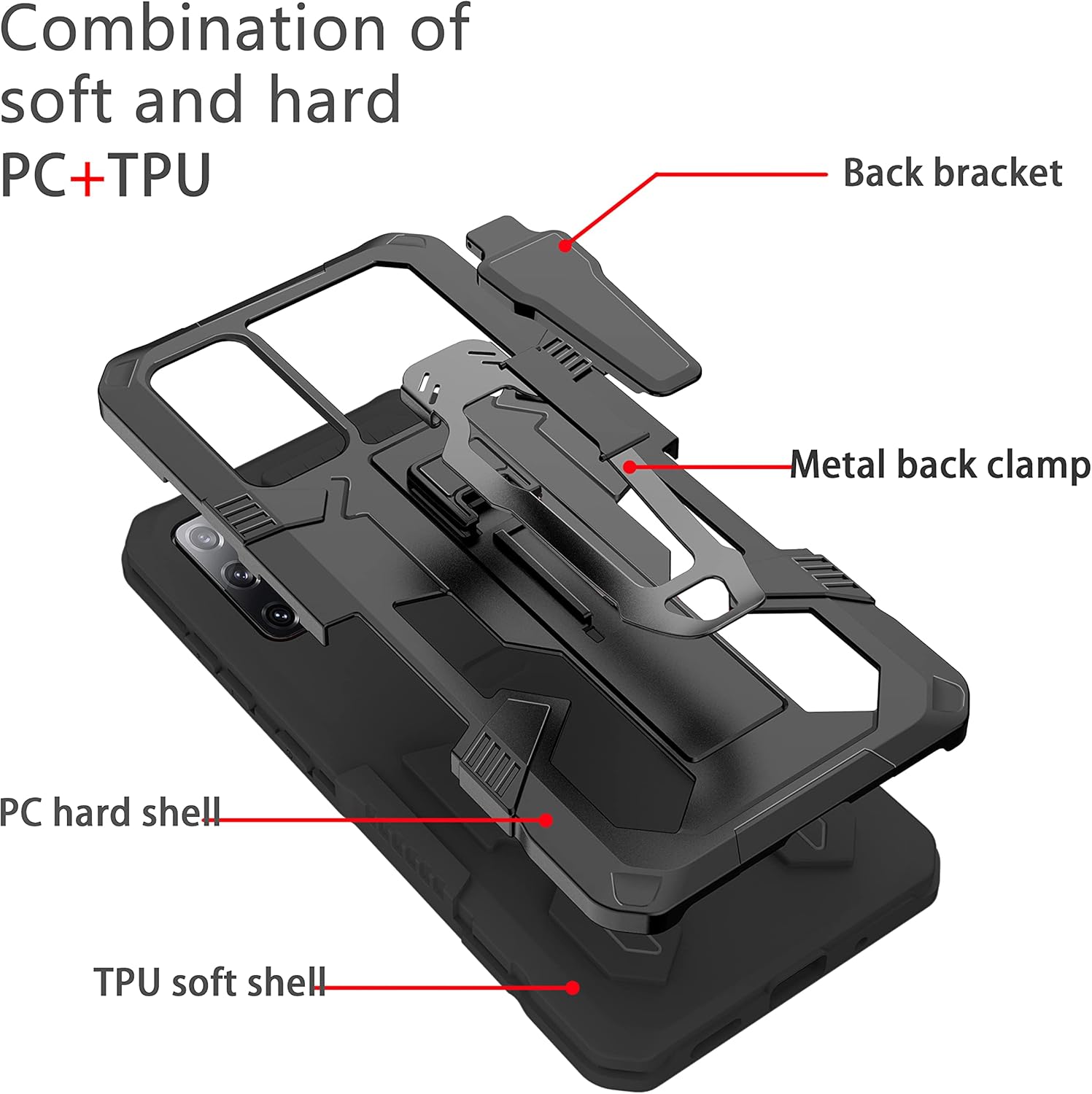 Asuwish Funda protectora compatible con Samsung Galaxy S20 Plus S20+ 5G y protector de pantalla de vidrio templado con clip para cinturón, funda