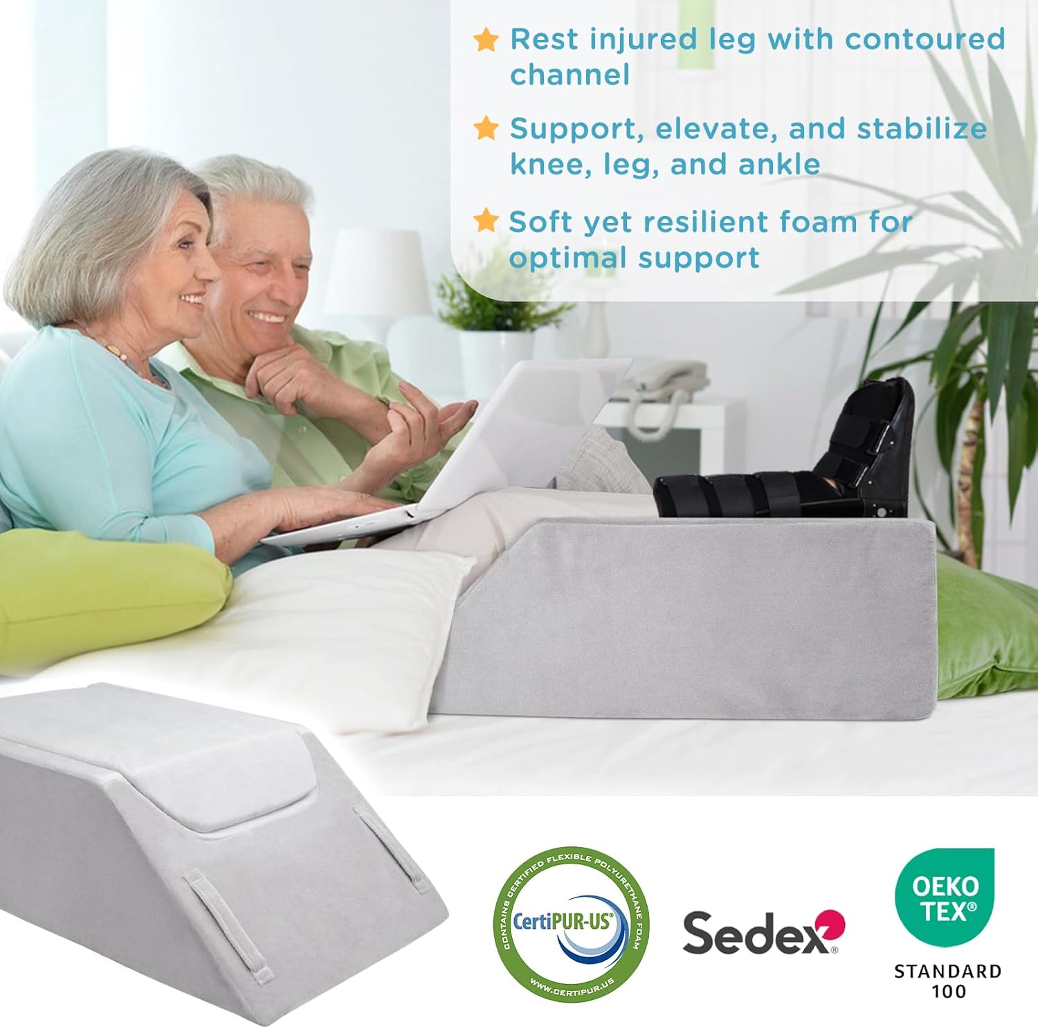 DREAMANIA Almohadas de elevación de piernas para después de la cirugía, almohadas ajustables para las piernas, almohadas de elevación de pies de