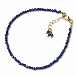 Lapis Lazuli Beaded Bracelet for Girls, Faceted Blue Beads 2.4-2.5 mm, Crystal Bracelet for Women, September Birthstone Jewelry, Healing Gifts, 8 Lapis Lazuli Beaded Bracelet for Girls, Faceted Blue Beads 2.4-2.5 mm, Crystal Bracelet for Women, September Birthstone Jewelry, Healing Gifts, 8