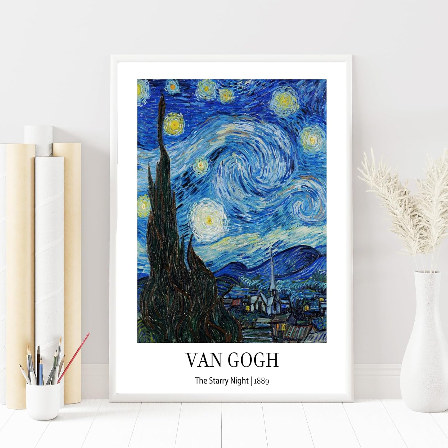 CRYUWOX Vincent Van Gogh – Pósteres vintage para pared, galería Van Gogh, juego de 9 lienzos sin marco de 8 x 10 pulgadas, arte de pared en lienzo