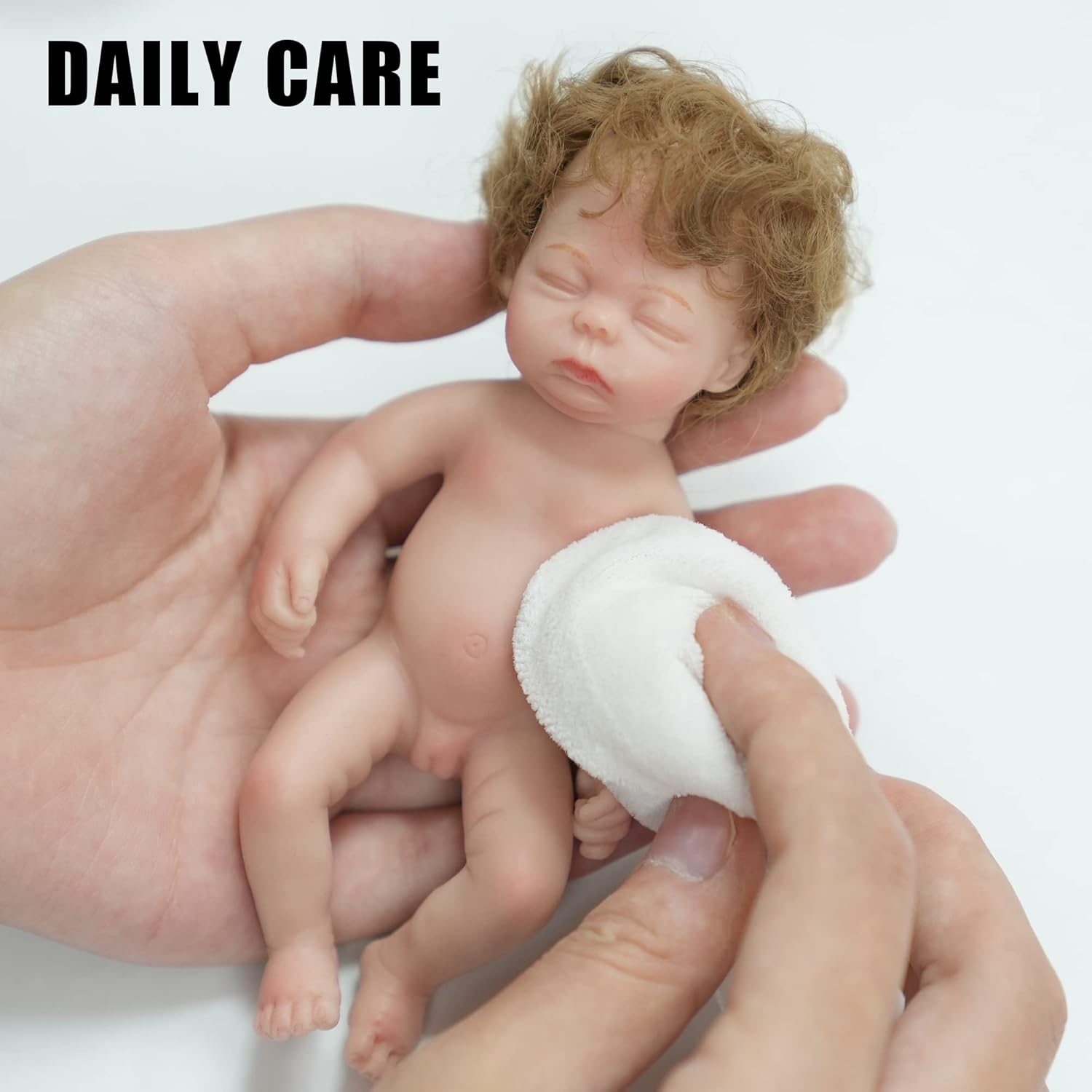 ACESTAR Mini muñecas de silicona para niña de 6 pulgadas, cuerpo completo, realistas, muñecas de bebé recién nacidas, juguete de silicona en