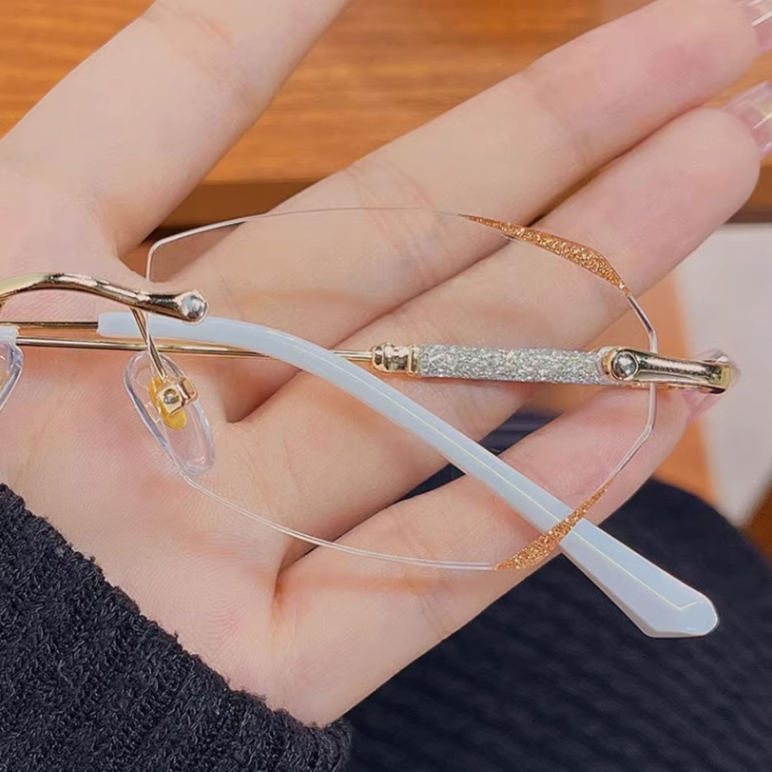 YAMIELO Glassesify – Gafas de lectura para mujer, sin montura de diamante, antiluz azul, ligeras