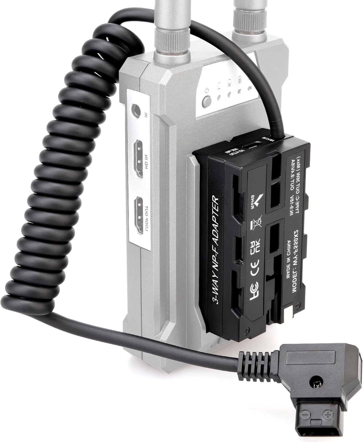 D-Tap Ptap a doble cara NP-F550970570770 Adaptador de corriente de batería ficticia para fuente de alimentación fija y síncrona para monitor y
