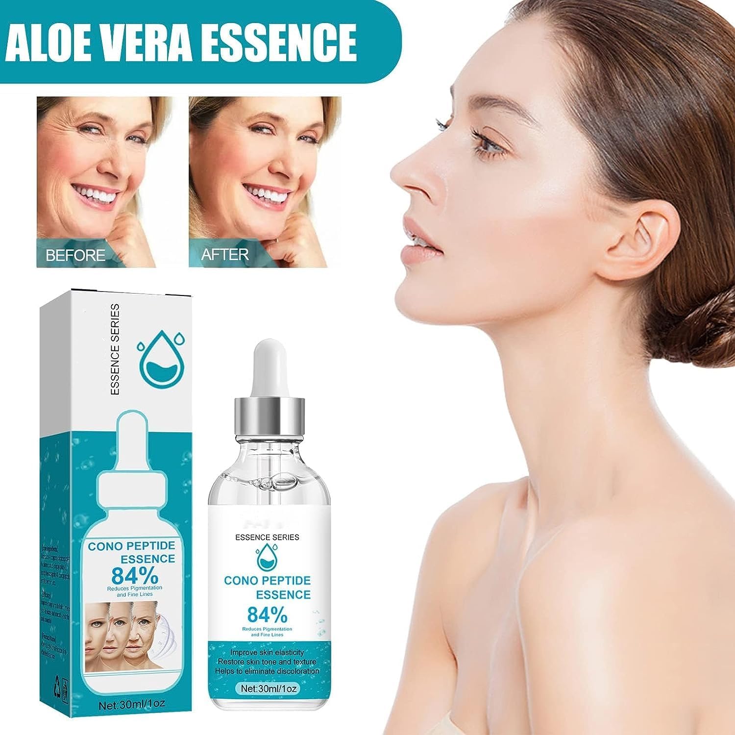Cono Peptide Essence, 84% de esencia de péptido Cono, extracto de planta pura esencia de suero facial, esencia facial hidratante profunda para la
