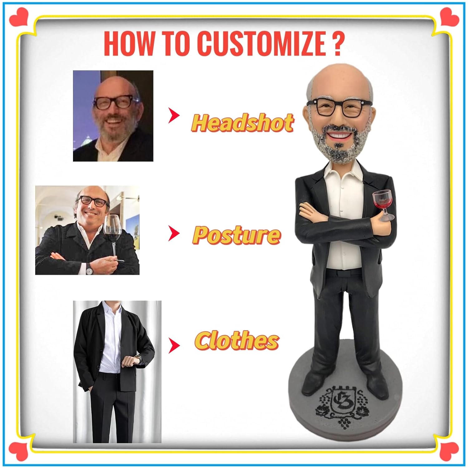 Custom Golfer Bobblehead Figurines Gift for man Personalized Valentines Day Gifts from Photos
